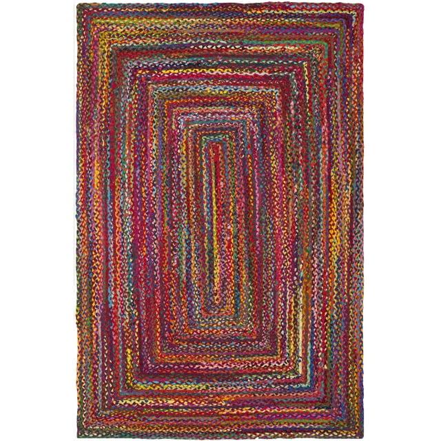 Braided BRD210 Hand Woven Area Rug - Red/Multi - 6'x9' - Safavieh.