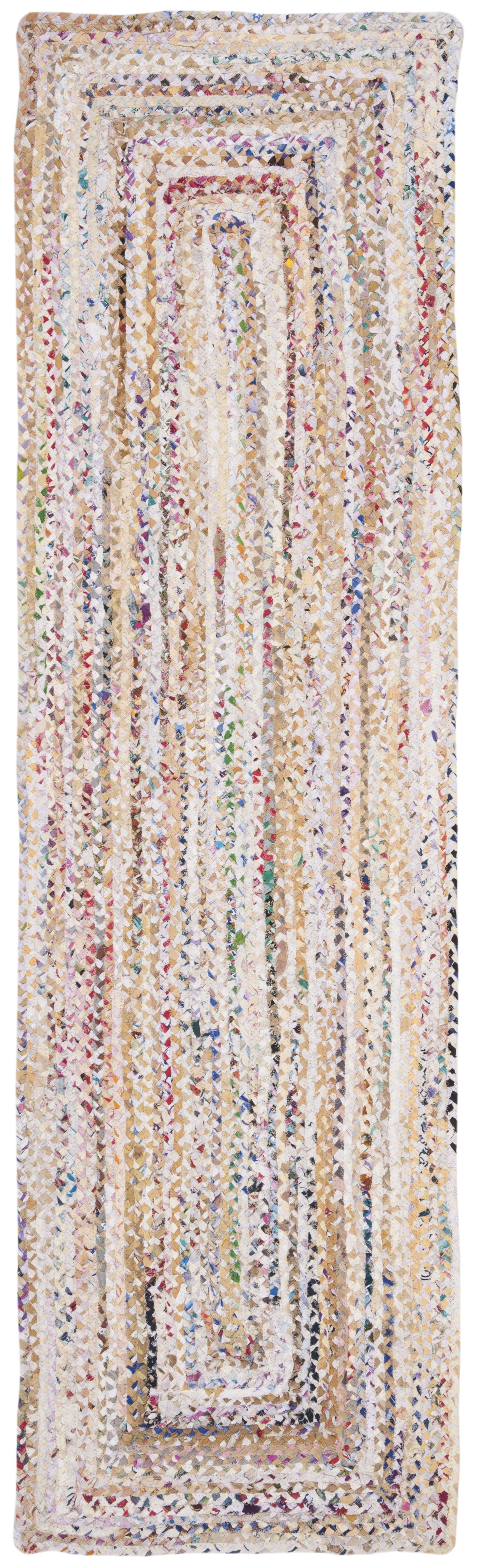Braided BRD210 Hand Woven Runner Rug - Ivory/Multi - 2'3"x14' - Safavieh.