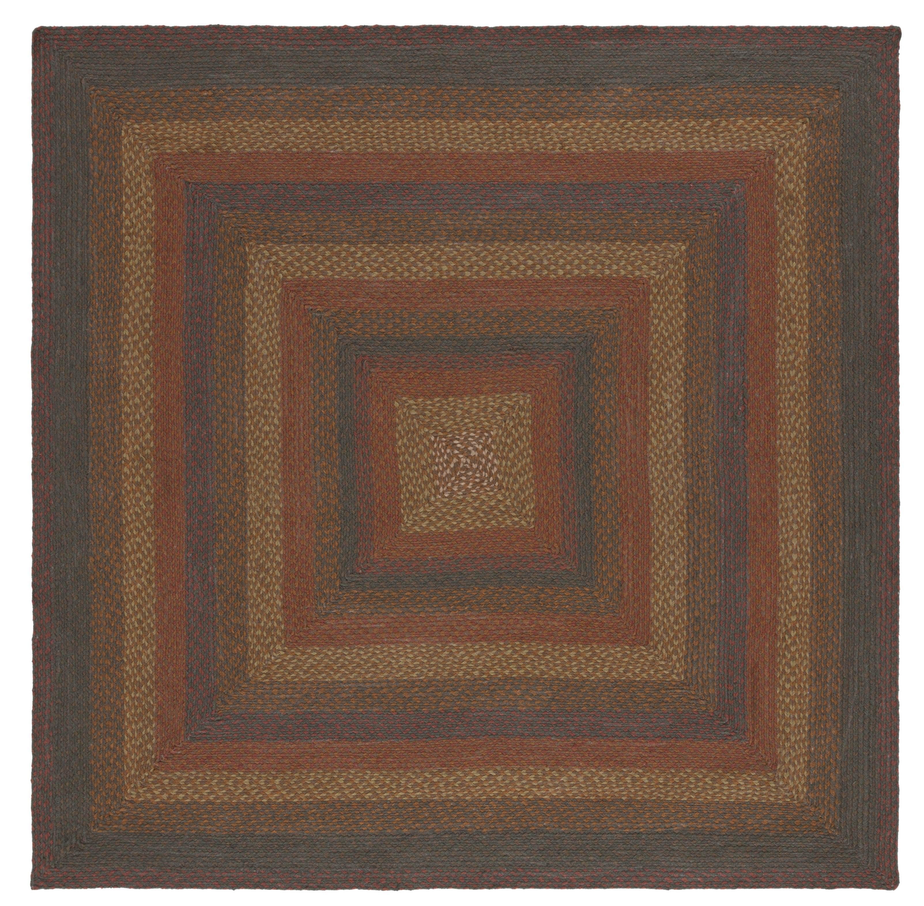 Braided BRD652 Flat Weave Indoor Area Rug - Green/Rust - 6'x6' - Safavieh