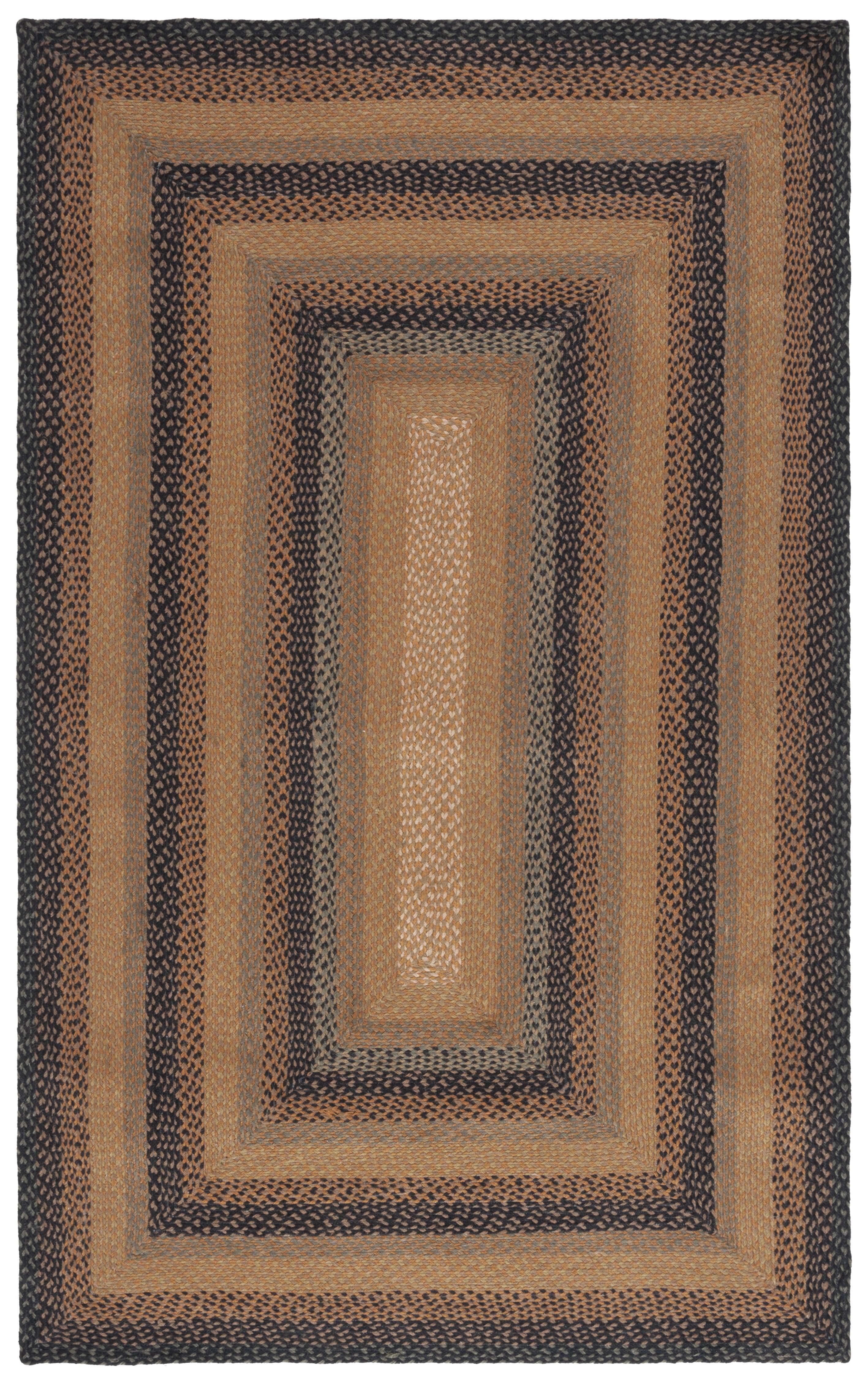 Braided BRD652 Flat Weave Indoor Area Rug - Natural/Sage - 6'x9' - Safavieh