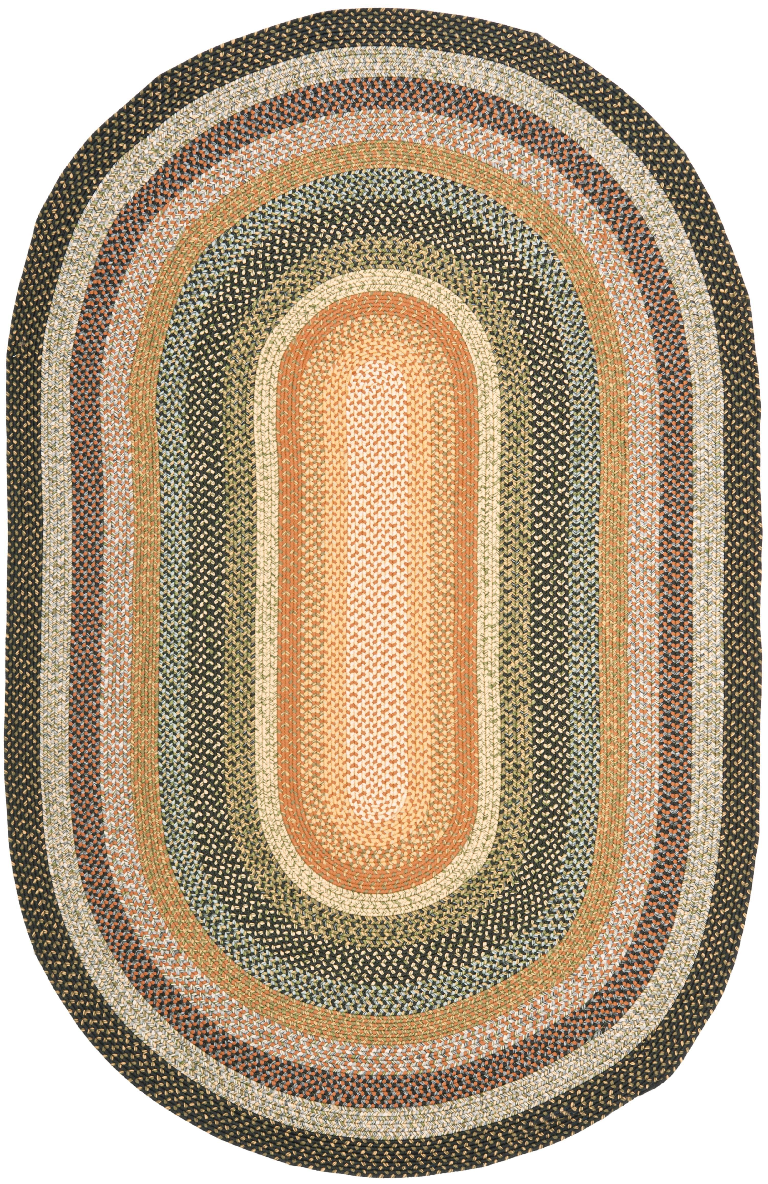 Braided BRD308 Hand Woven Area Rug - Multi - 4'x6' Oval - Safavieh.