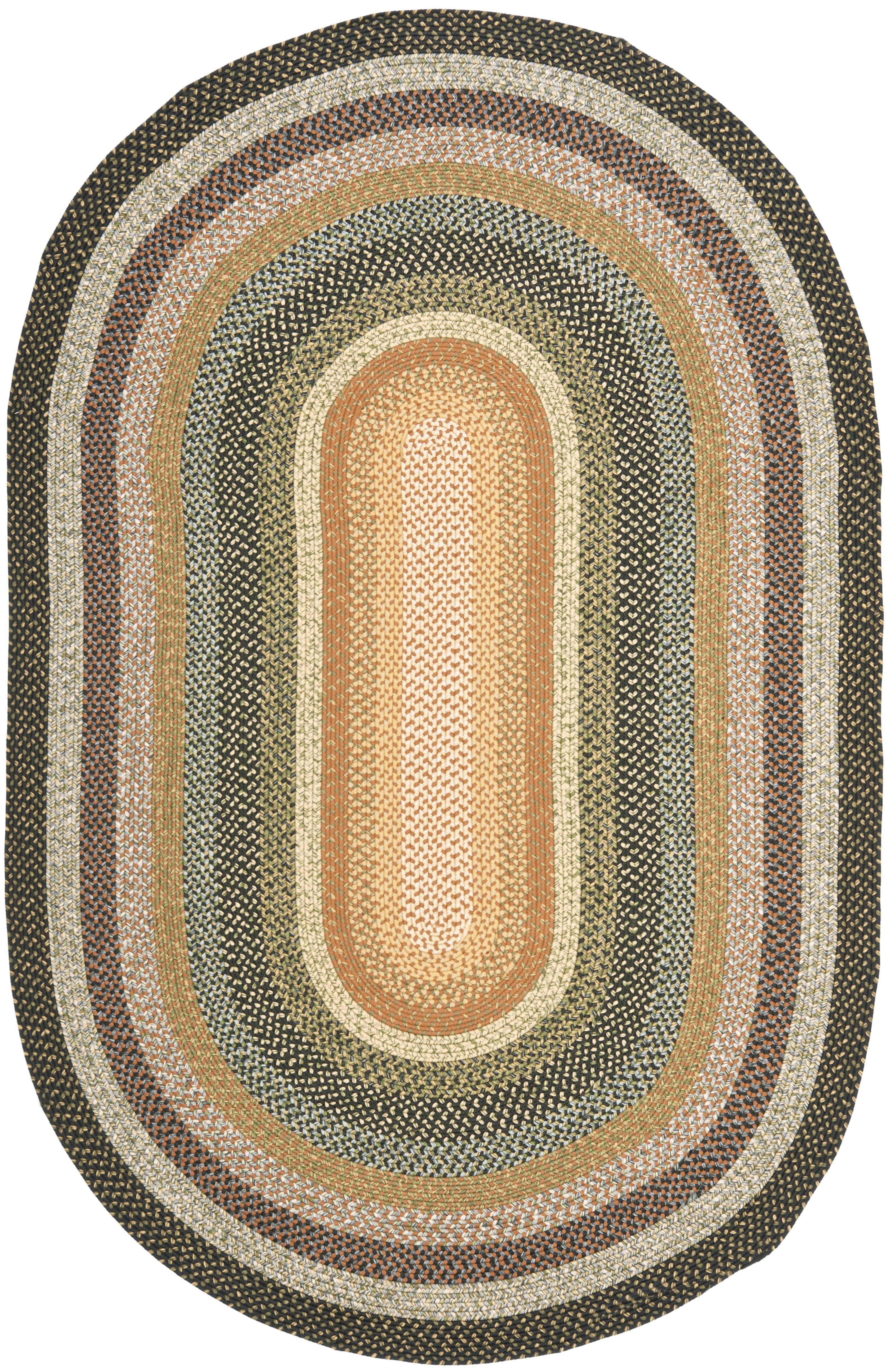 Braided BRD308 Hand Woven Area Rug - Multi - 4'x6' Oval - Safavieh.