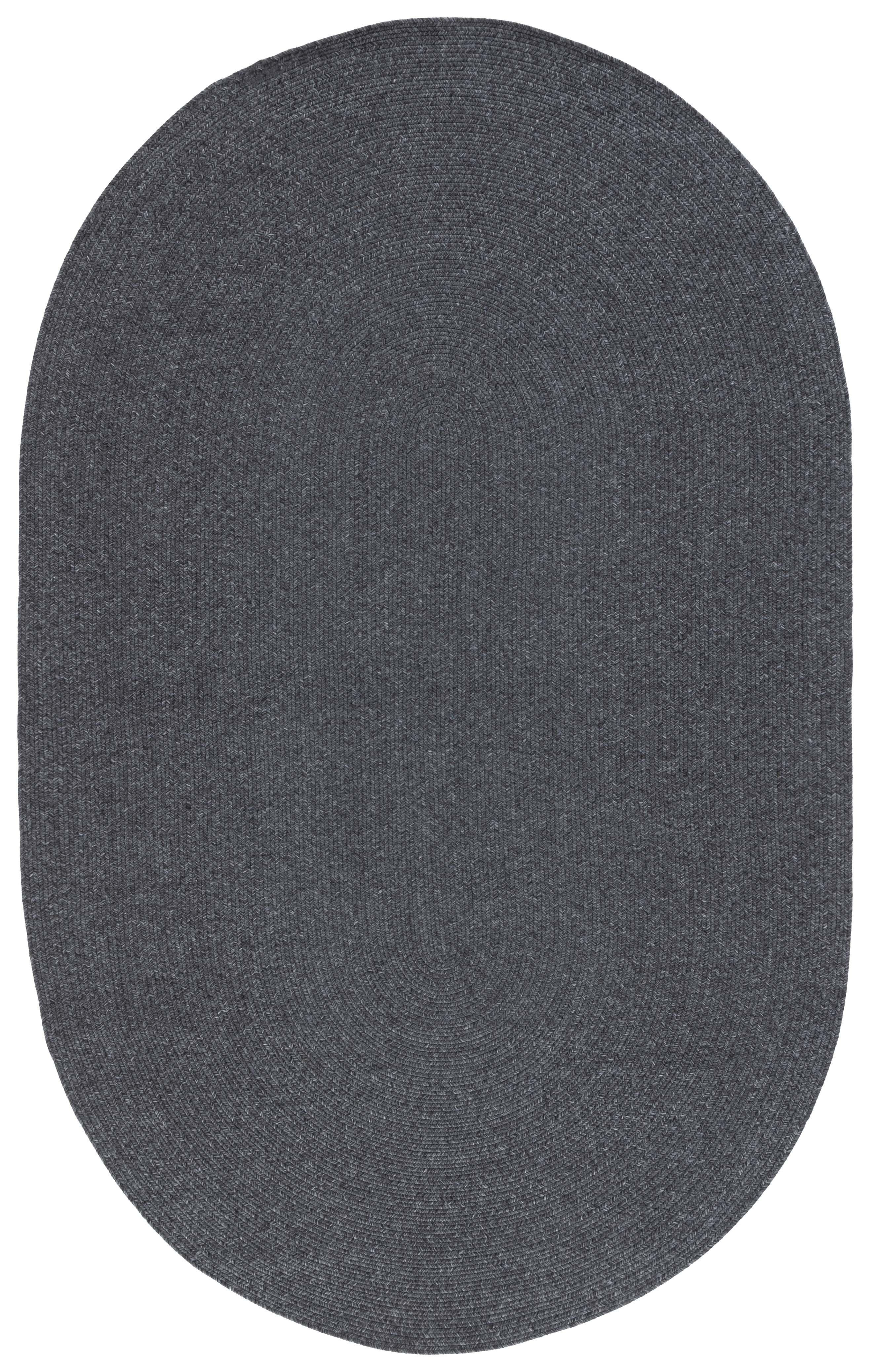 Braided BRA201 Hand Woven Indoor Machine Washable Area Rug - Black - 4'x6' Oval - Safavieh