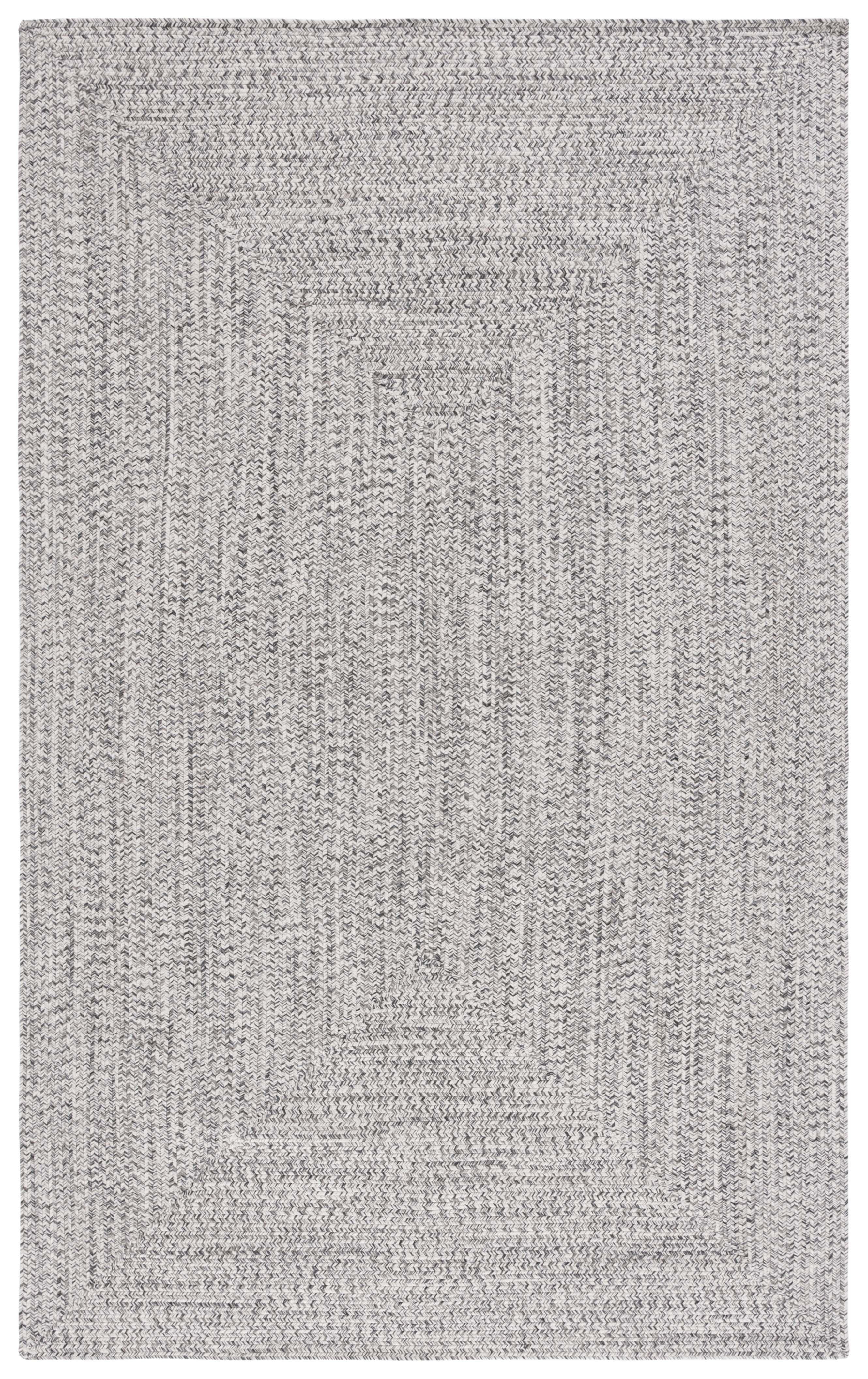 Braided BRA201 Machine Washable UV & Stain Resistant Non-Shedding Hand Woven Indoor/Outdoor Accent Rug - Grey/Ivory - 3'x5' - Safavieh