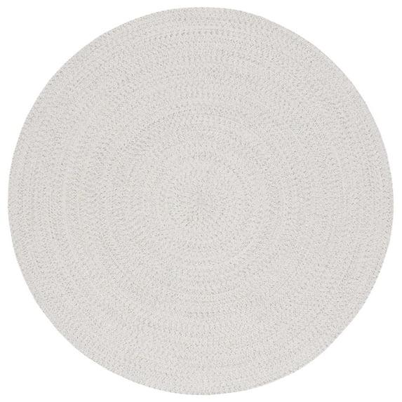 Braided BRA201 Hand Woven Indoor Machine Washable Accent Rug - Ivory/Light Grey - 3' Round - Safavieh