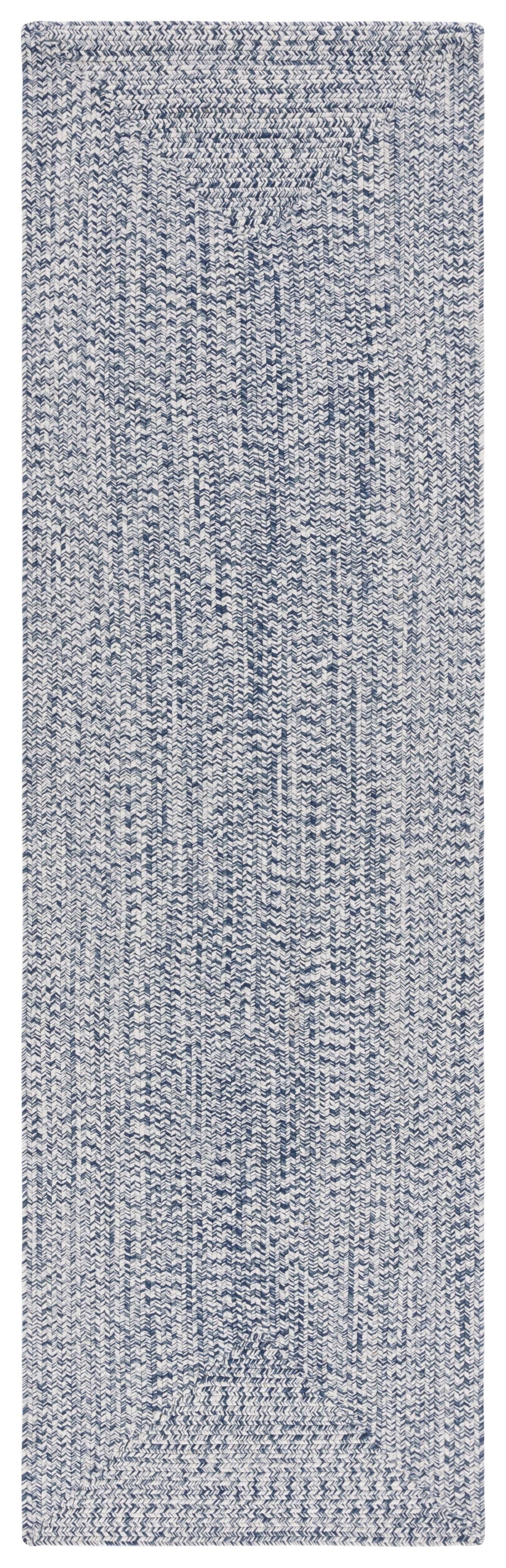 Braided BRA201 Hand Woven Indoor Machine Washable Runner Rug - Dark Blue/Ivory - 2'3"x6' - Safavieh