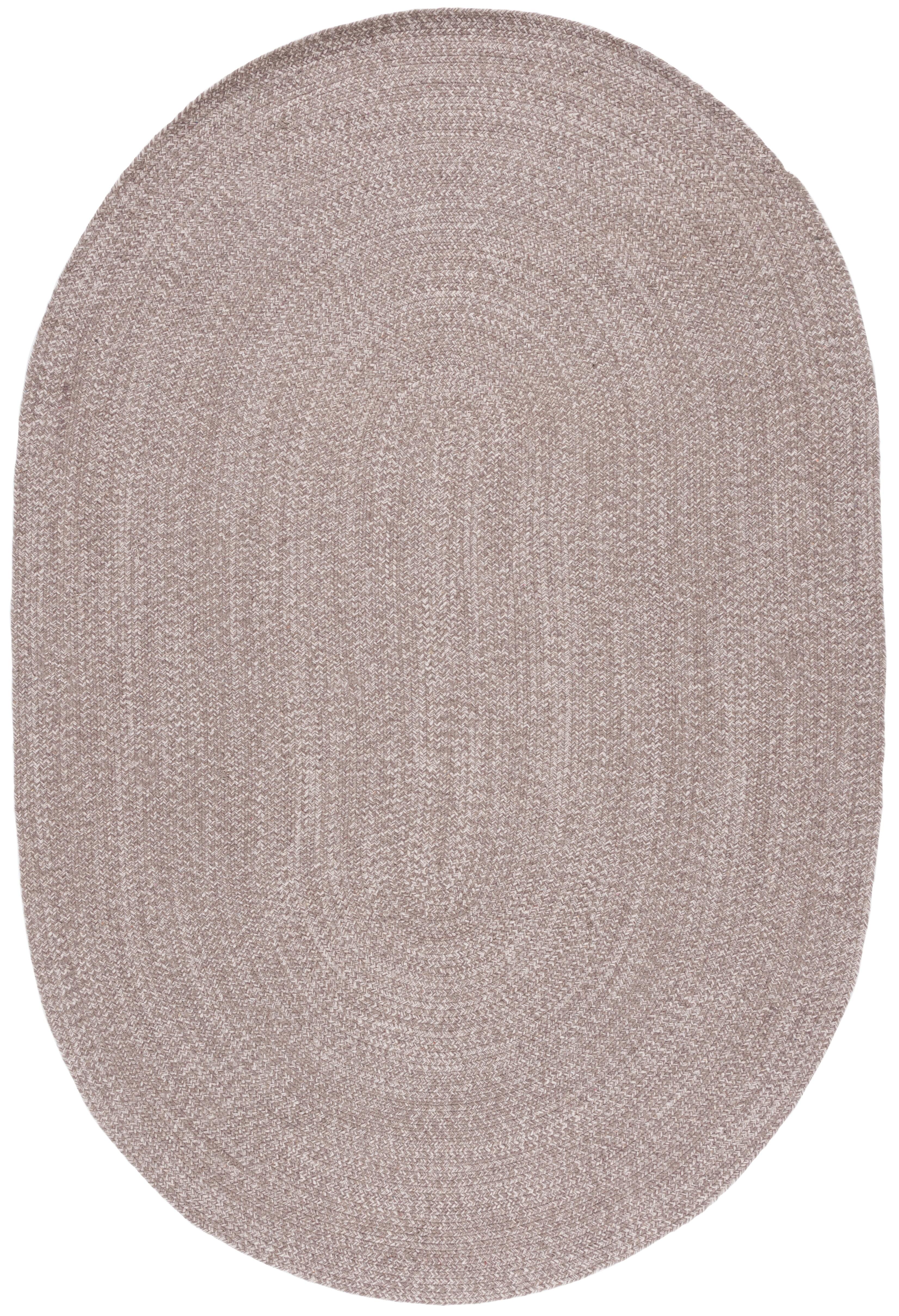 SAFAVIEH Braided Harmon Geometric Cotton Reversible Area Rug, Ivory/Beige, 4' x 6' Oval