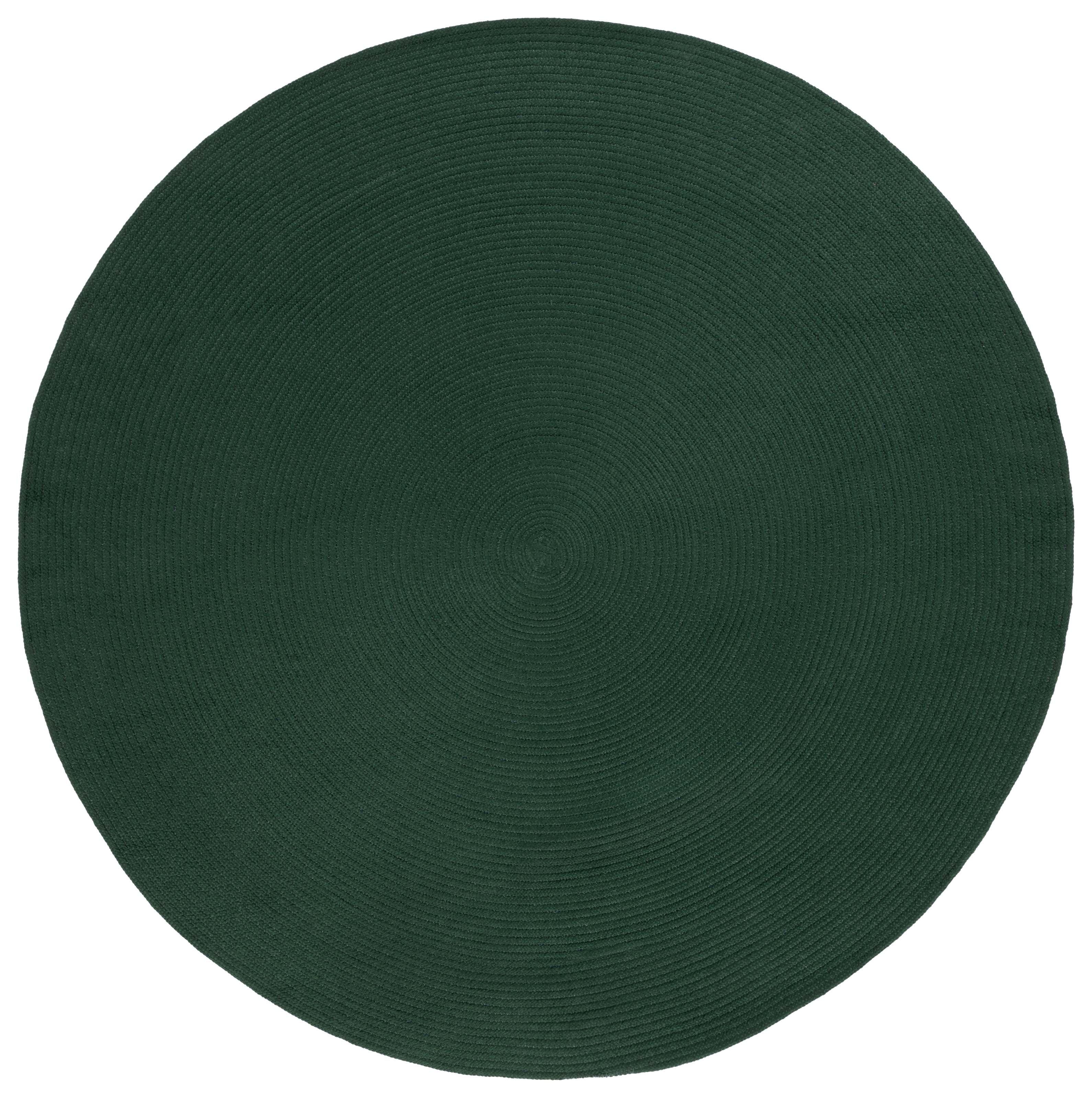 Braided BRD402 Hand Woven Area Rug - Dark Green - 5' round - Safavieh.