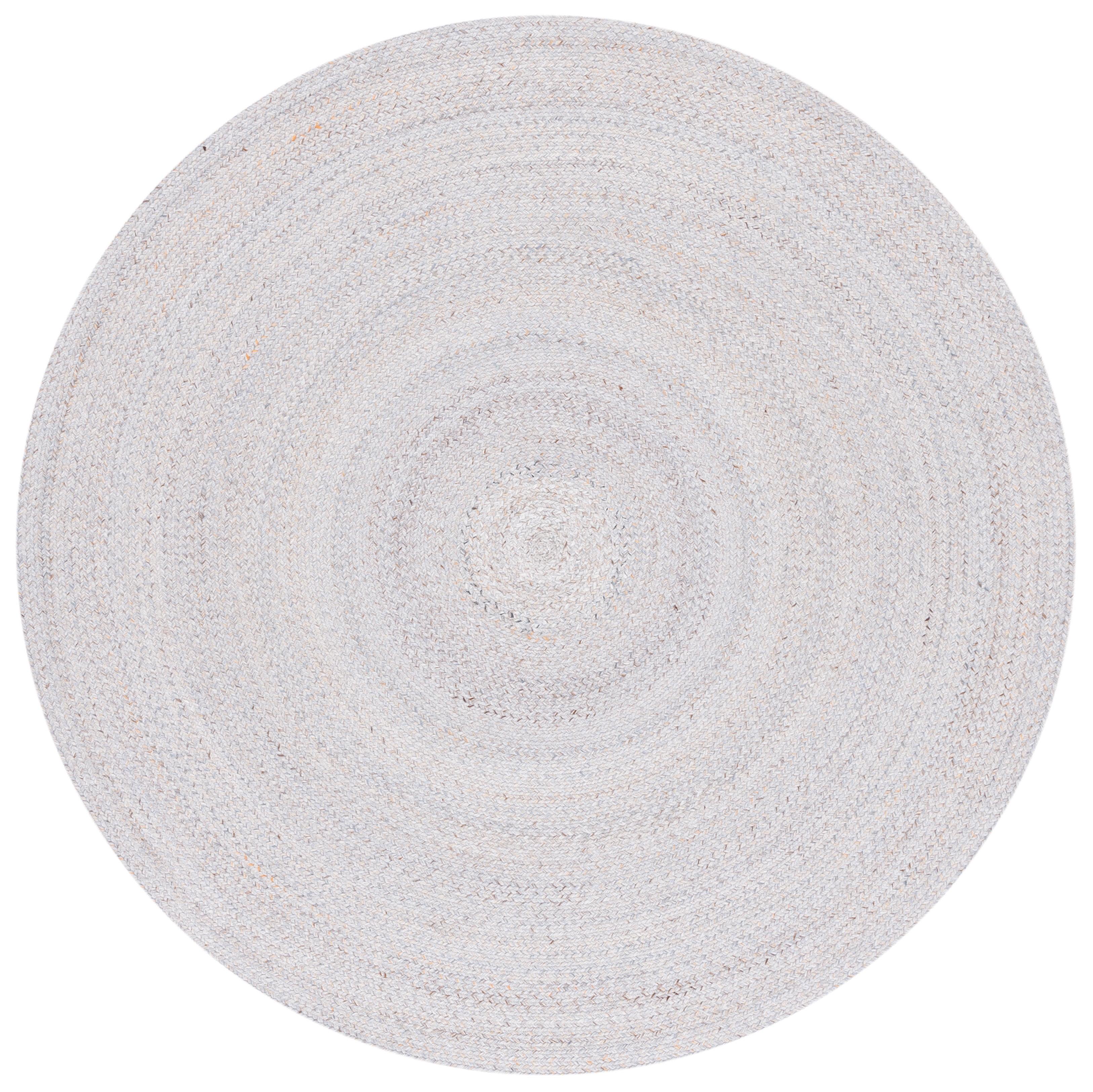 Handwoven Harmony Grey and Yellow Synthetic 5' Round Area Rug