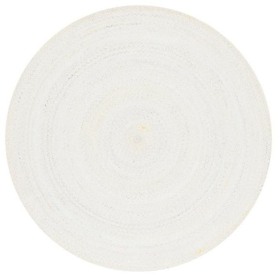 Braided BRD804 Hand Woven Area Rug - Ivory/Yellow - 3' round - Safavieh.