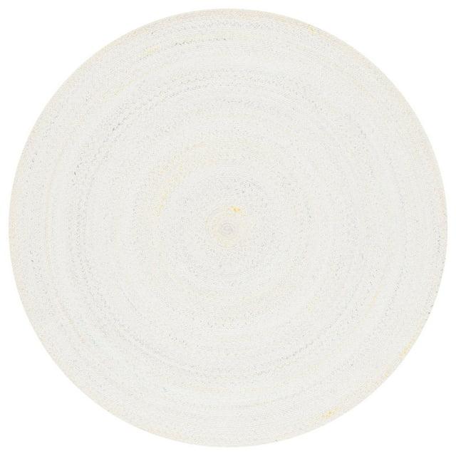 Braided BRD804 Hand Woven Area Rug - Ivory/Yellow - 3' round - Safavieh.