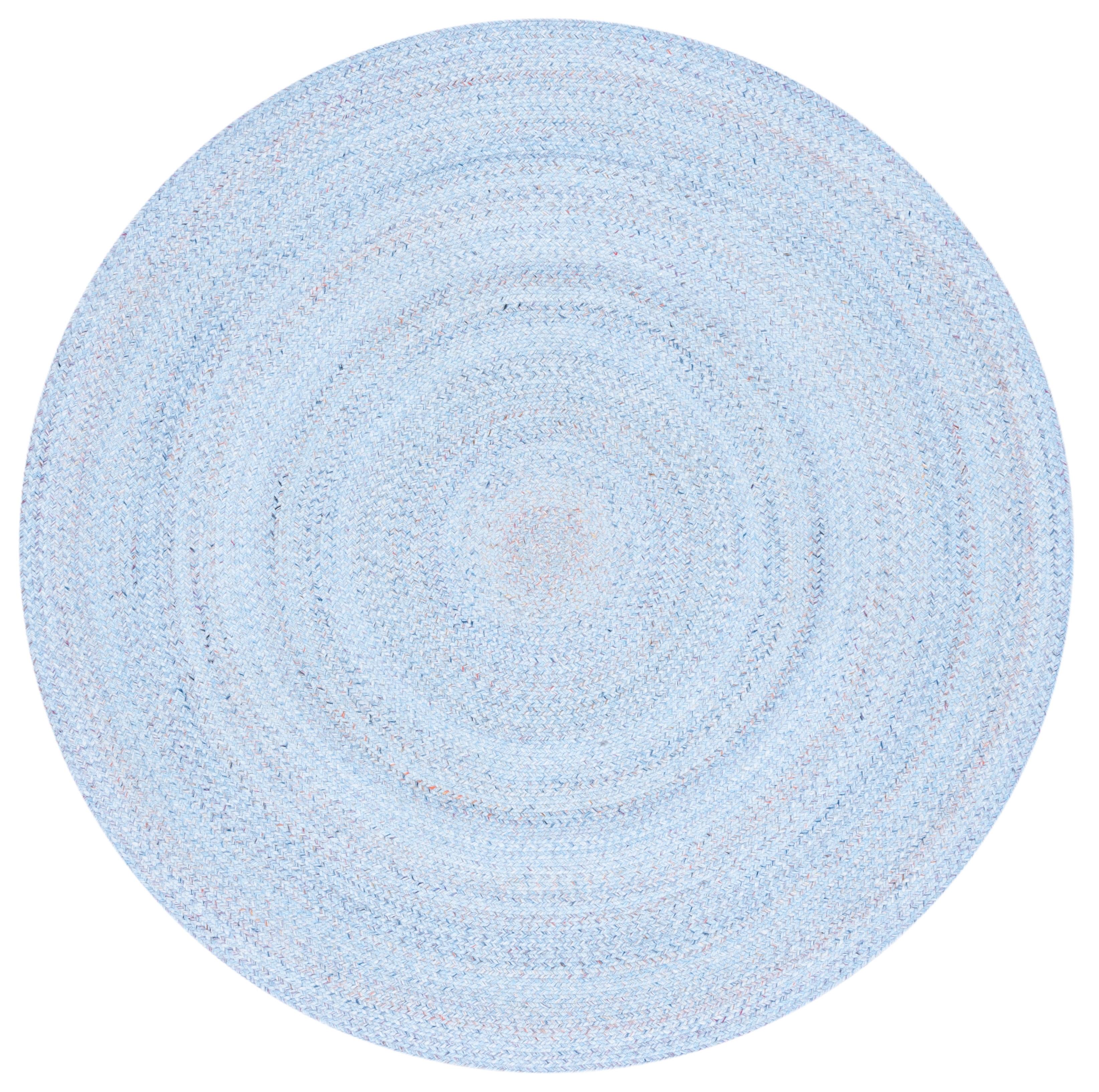 Braided BRD804 Hand Woven Area Rug - Light Blue/Red - 3' round - Safavieh.