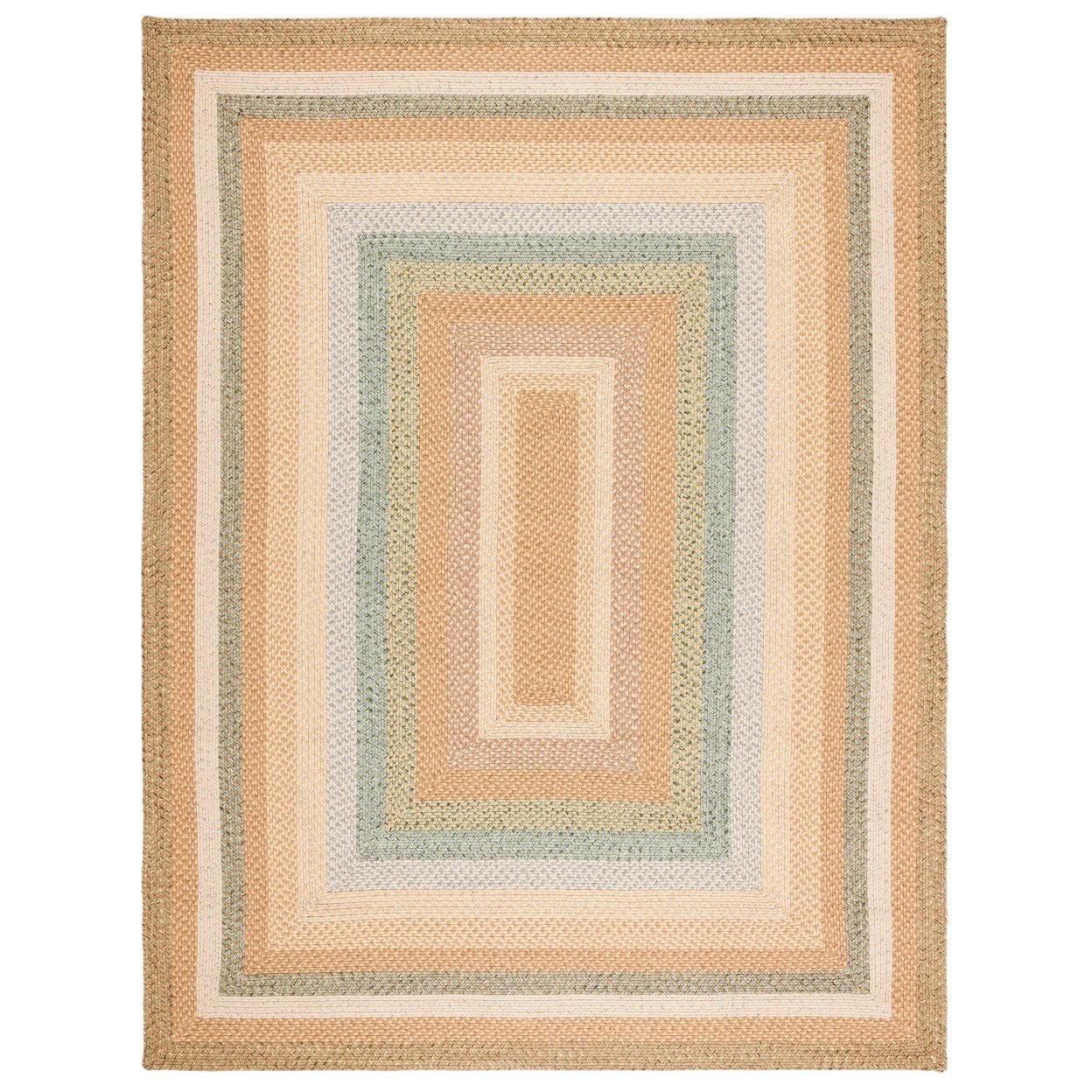 Braided BRD314 Hand Woven Area Rug - Tan/Multi - 6'x9' Oval - Safavieh.