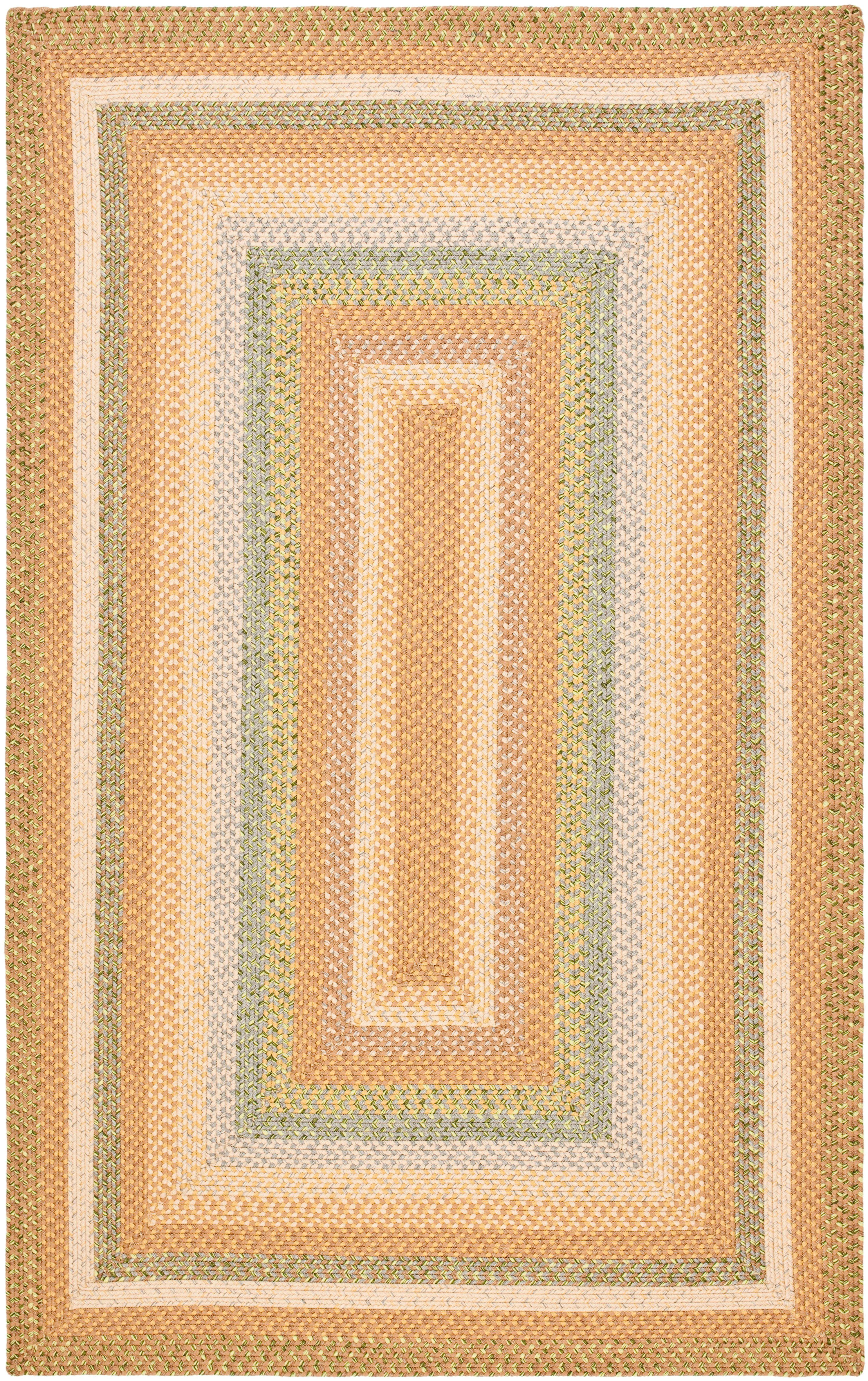 SAFAVIEH Braided Marco Stripe Bordered Area Rug, Tan/Multi, 8' x 10'