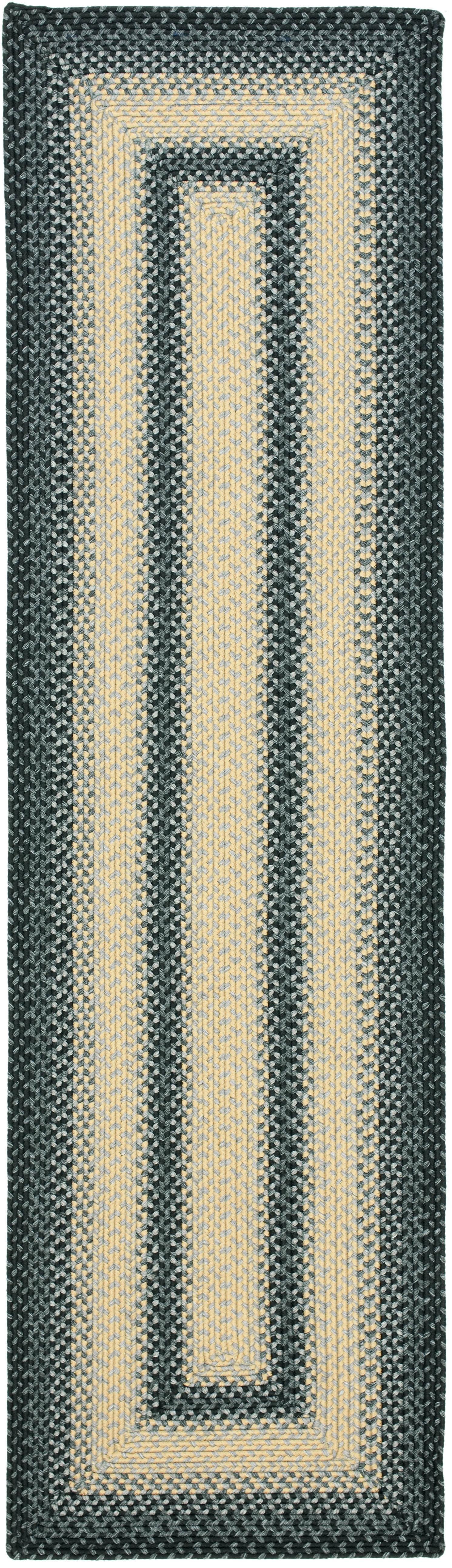 Braided BRD311 Hand Woven Runner Rug - Black/Grey - 2'3"x12' - Safavieh.