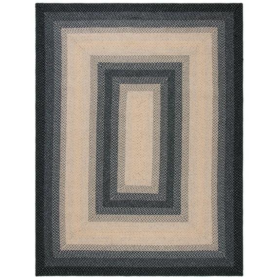 Braided BRD311 Hand Woven Accent Rug - Black/Grey - 2'6"x4' - Safavieh.