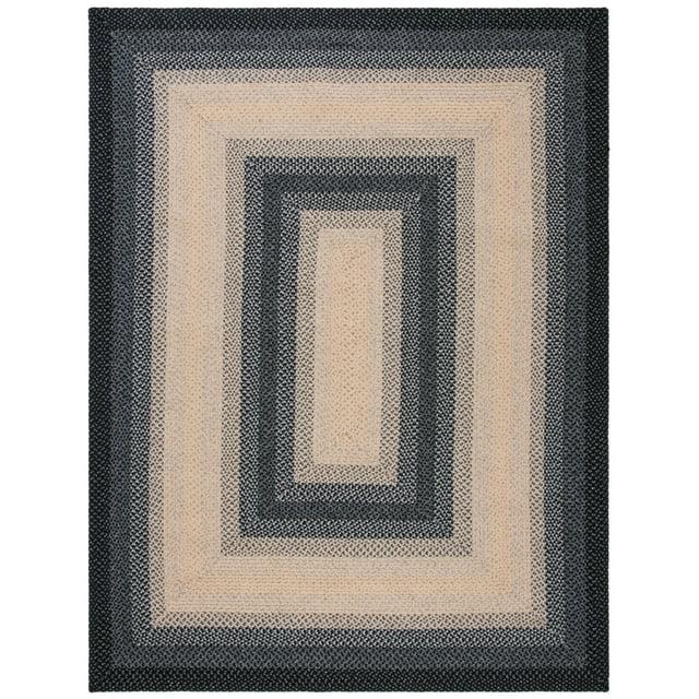 Braided BRD311 Hand Woven Accent Rug - Black/Grey - 2'6"x4' - Safavieh.