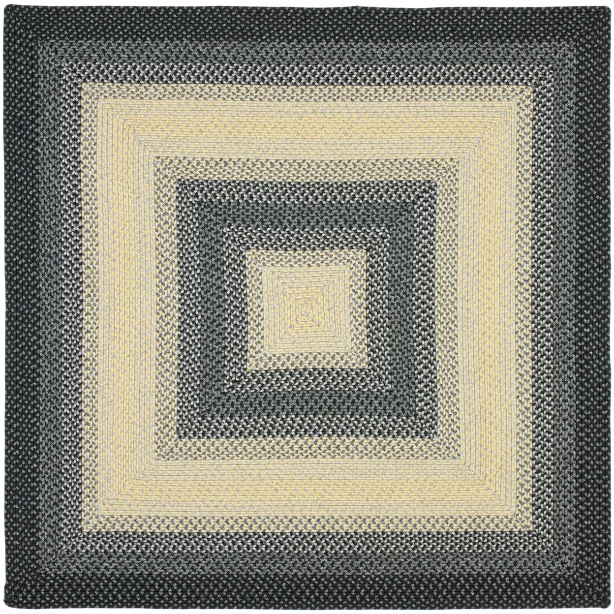 Braided BRD311 Hand Woven Area Rug - Black/Grey - 6'x6' - Safavieh.