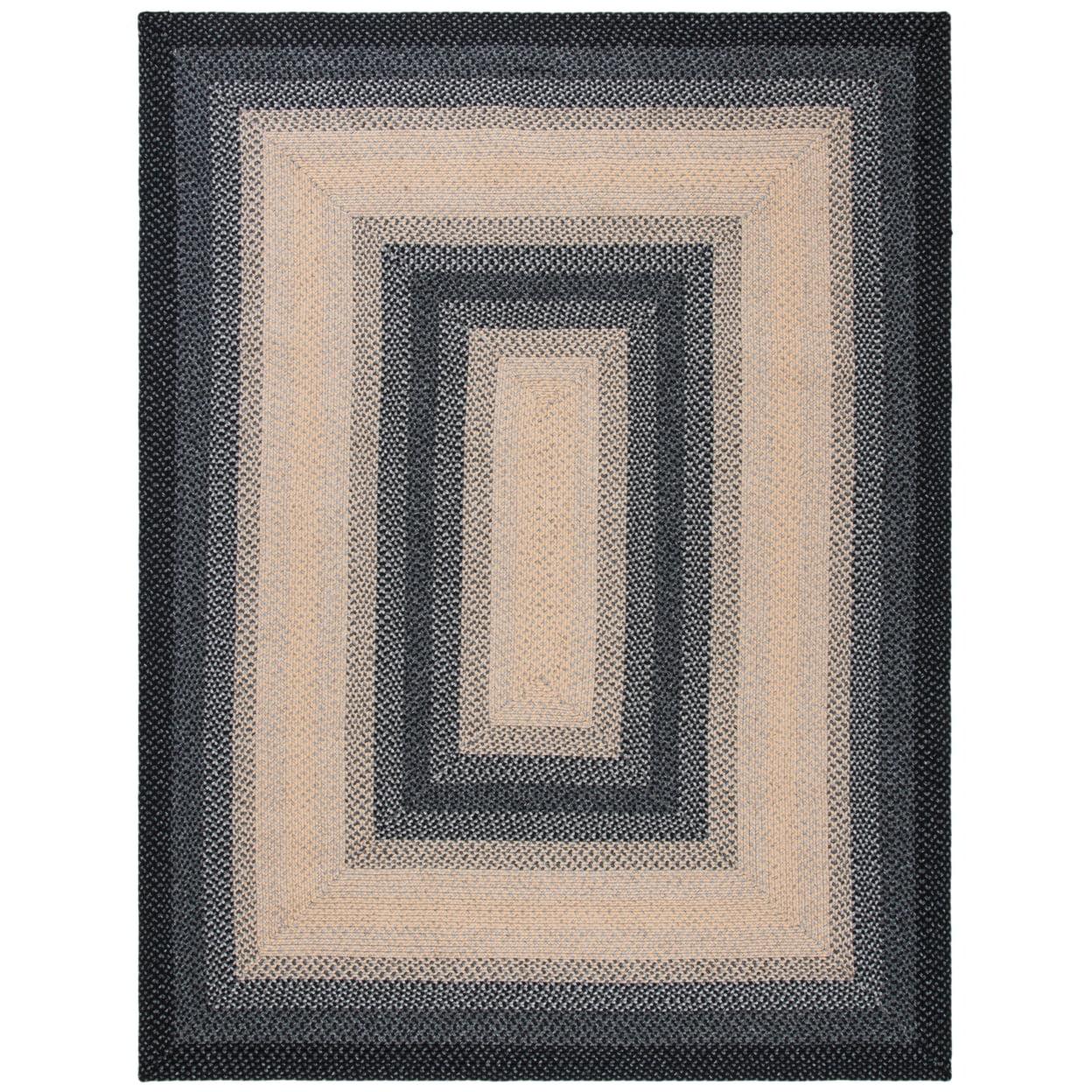 Braided BRD311 Hand Woven Area Rug - Black/Grey - 6'x9' - Safavieh.