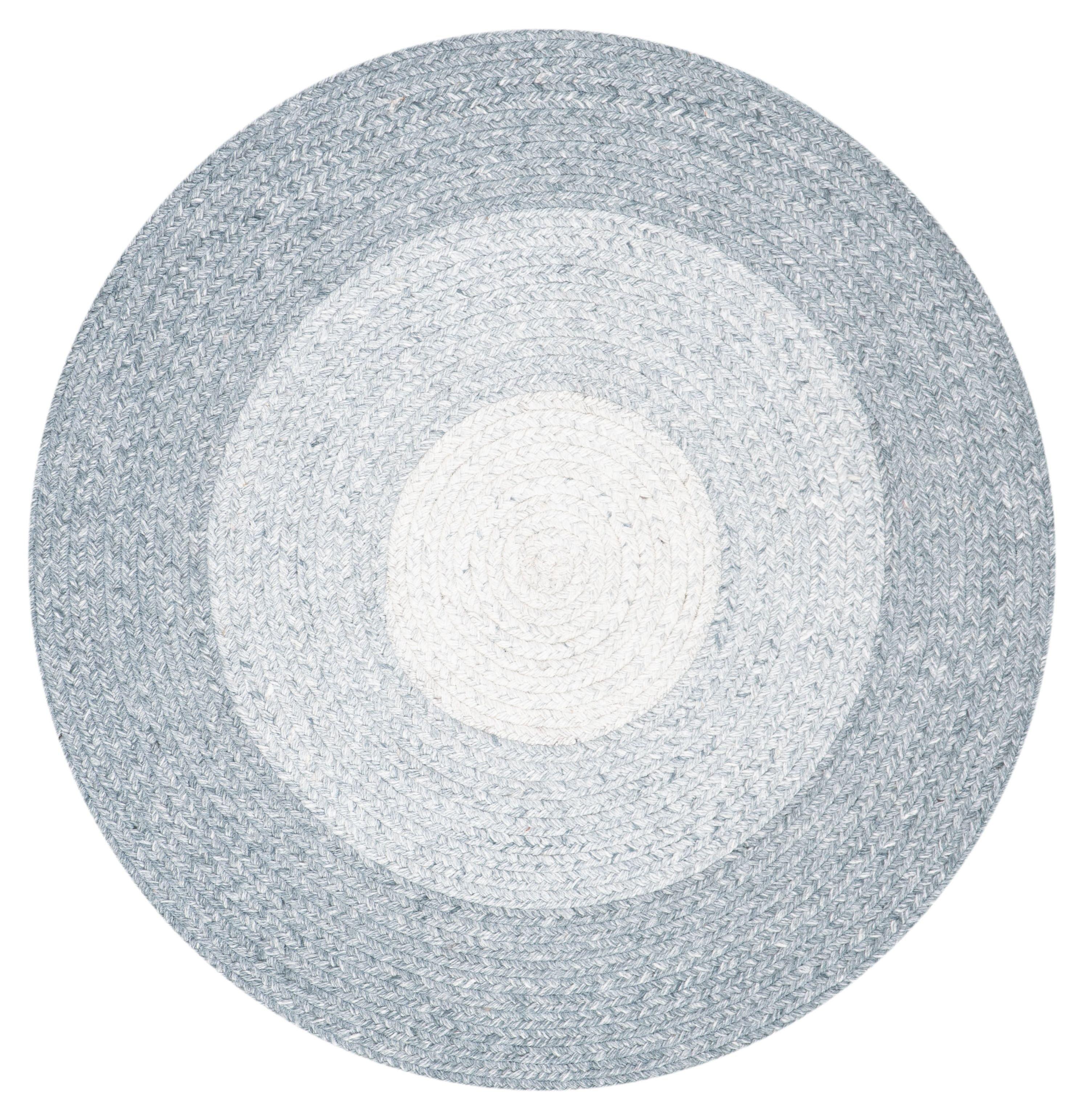 Handwoven Easy-Care Synthetic Round Braided 4' Gray Rug