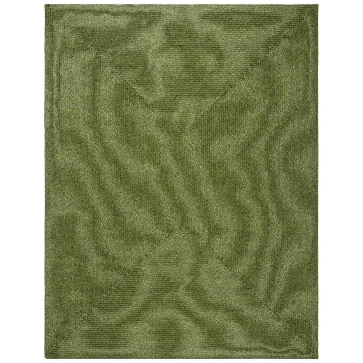 Braided BRD315 Hand Woven Area Rug - Green - 4'x4' - Safavieh.