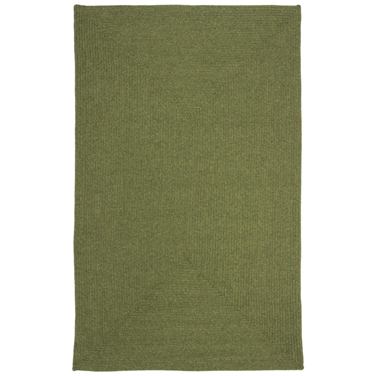 Handwoven Braided Green Synthetic 5' x 8' Oval Area Rug