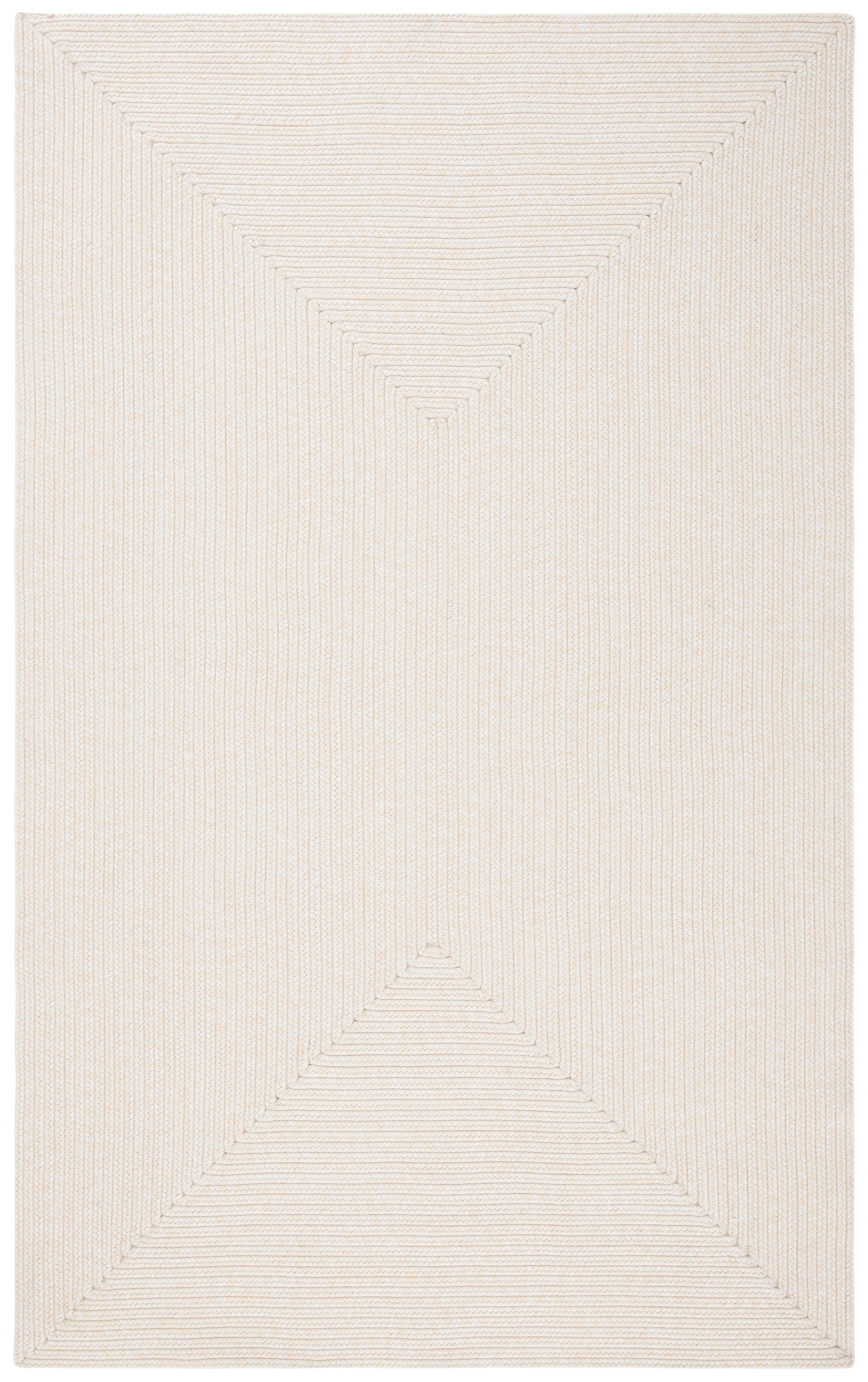 Ivory Braided Round Synthetic Easy-Care Area Rug - 2' x 3'