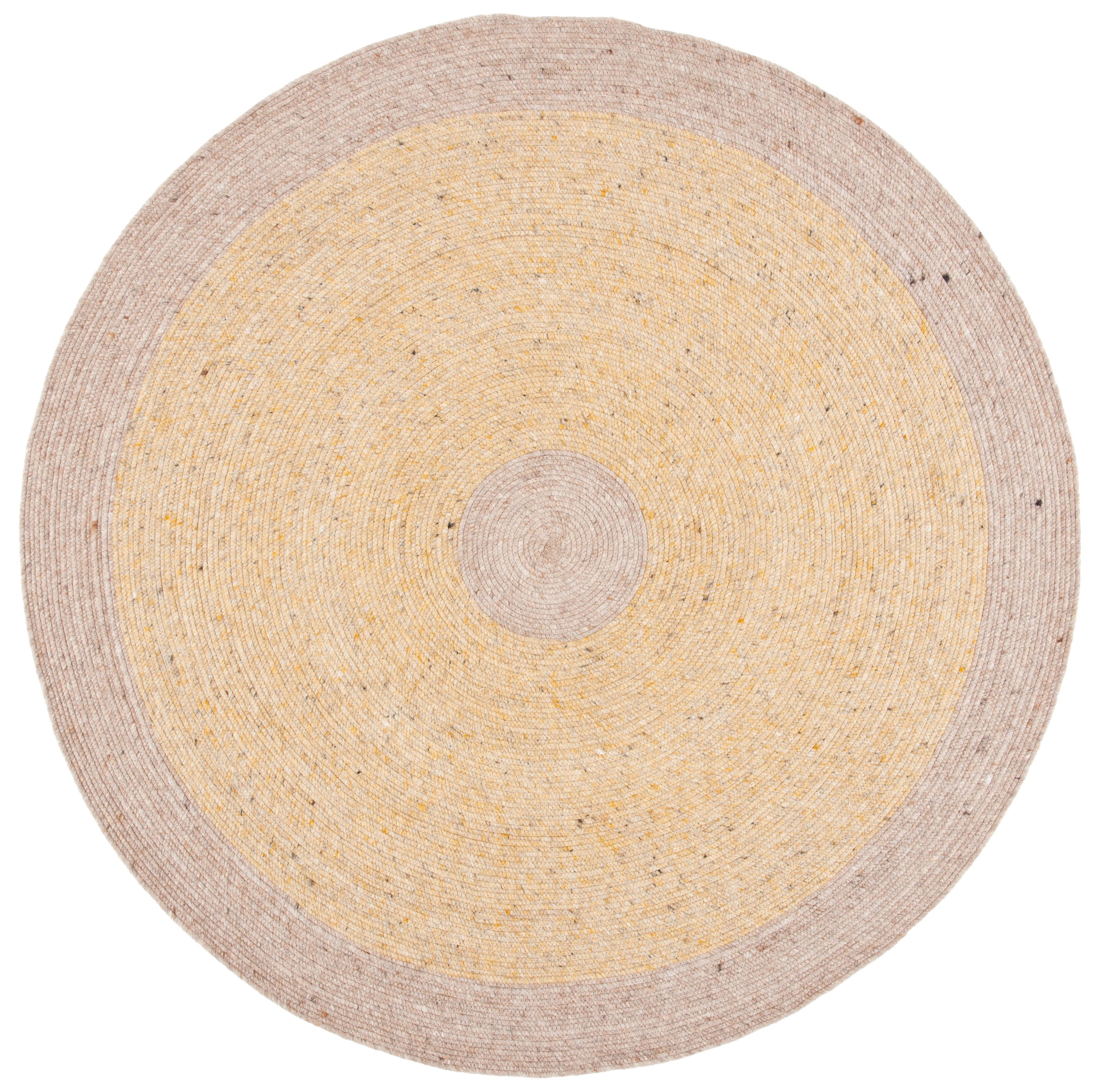 Braided BRD908 Hand Woven Area Rug - Gold/Beige - 5' round - Safavieh.
