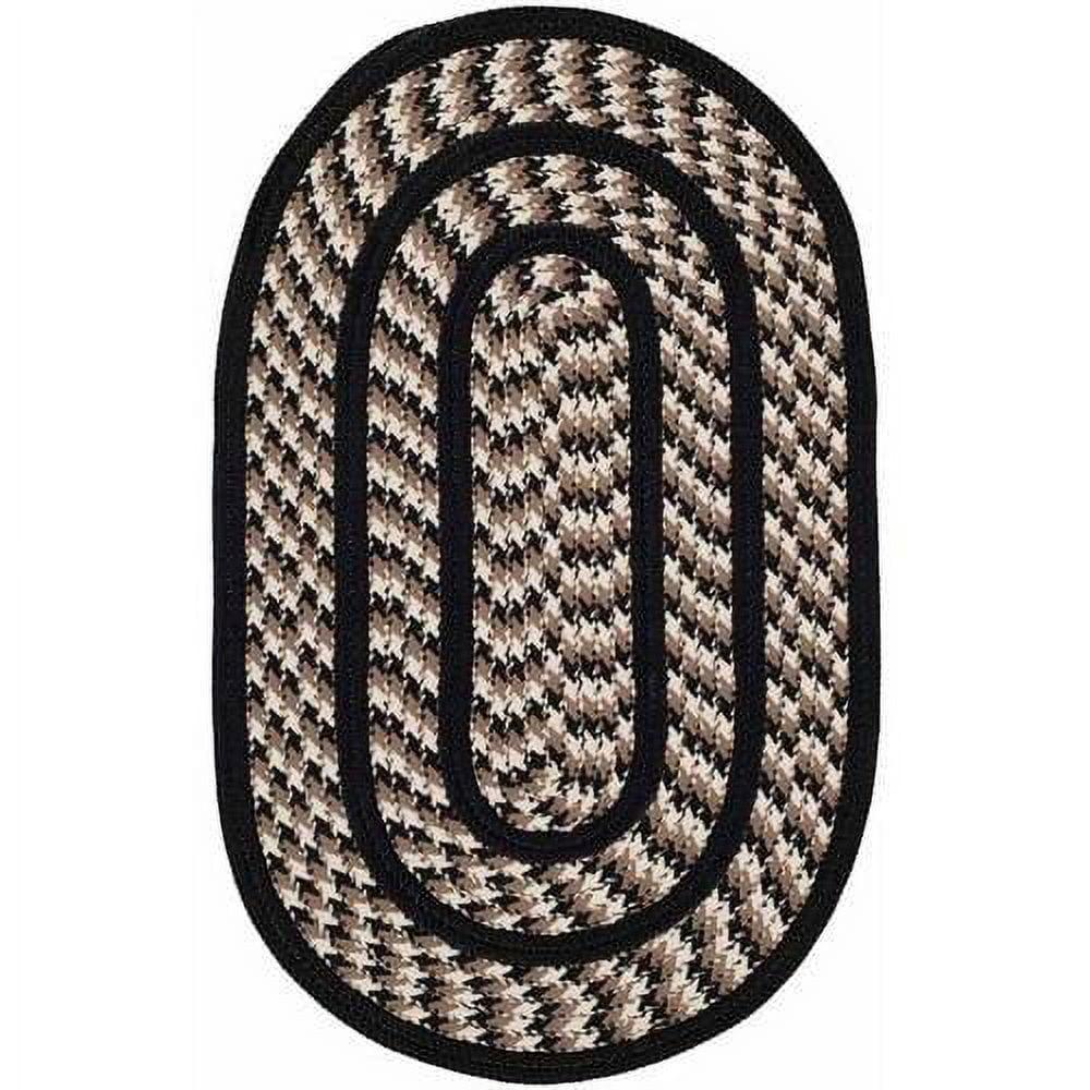 SAFAVIEH Braided Tanisha Bordered Reversible Area Rug, Ivory/Black, 3' x 5' Oval