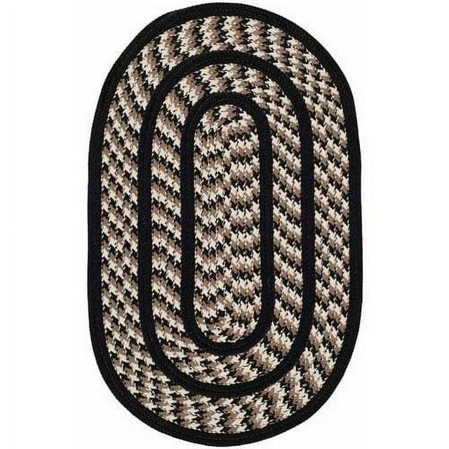 SAFAVIEH Braided Tanisha Bordered Reversible Area Rug, Ivory/Black, 3' x 5' Oval