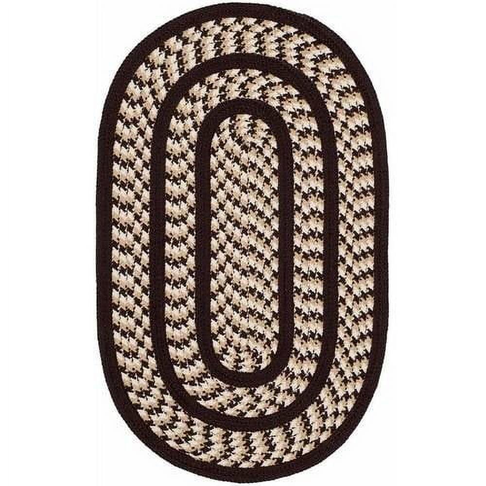 SAFAVIEH Braided Tanisha Bordered Reversible Area Rug, Ivory/Dark Brown, 8' x 10' Oval