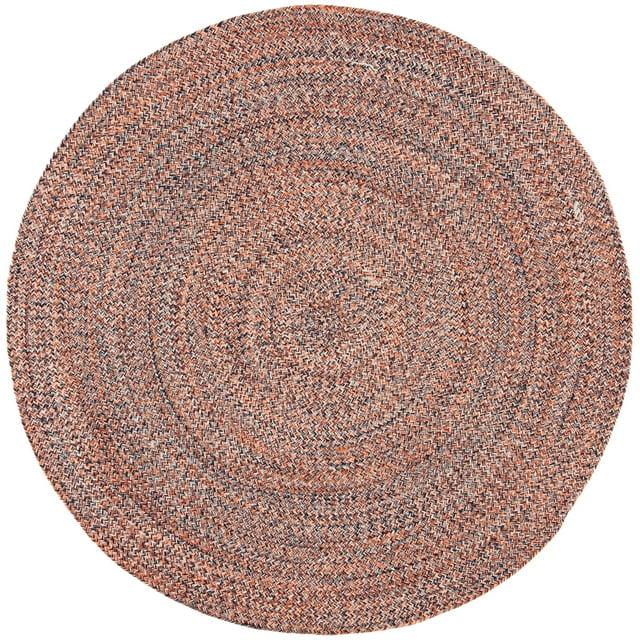 Braided BRD701 Hand Woven Area Rug - Terracotta/Ivory - 6' Round - Safavieh.