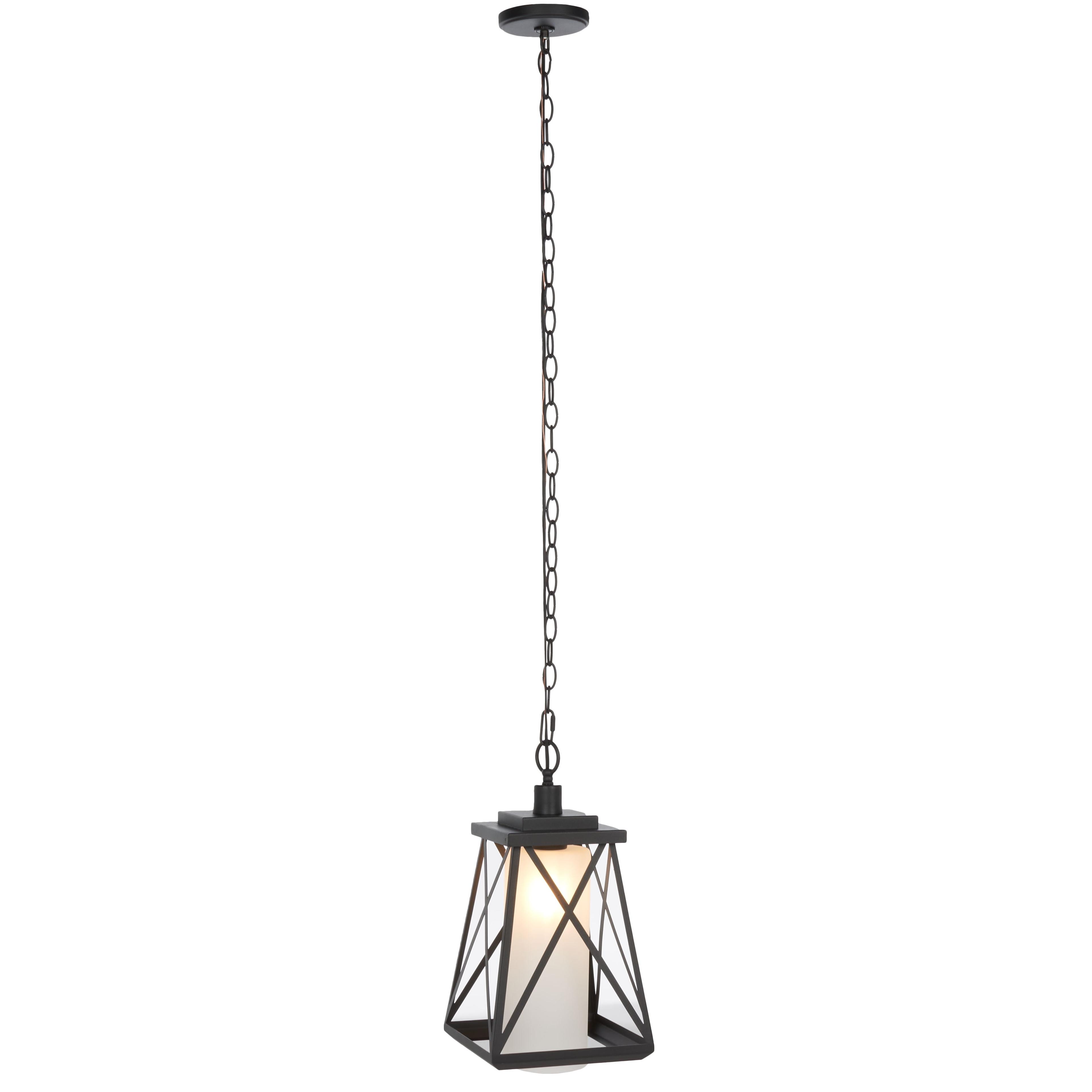 Braith 19" Black Glass Industrial Outdoor Pendant