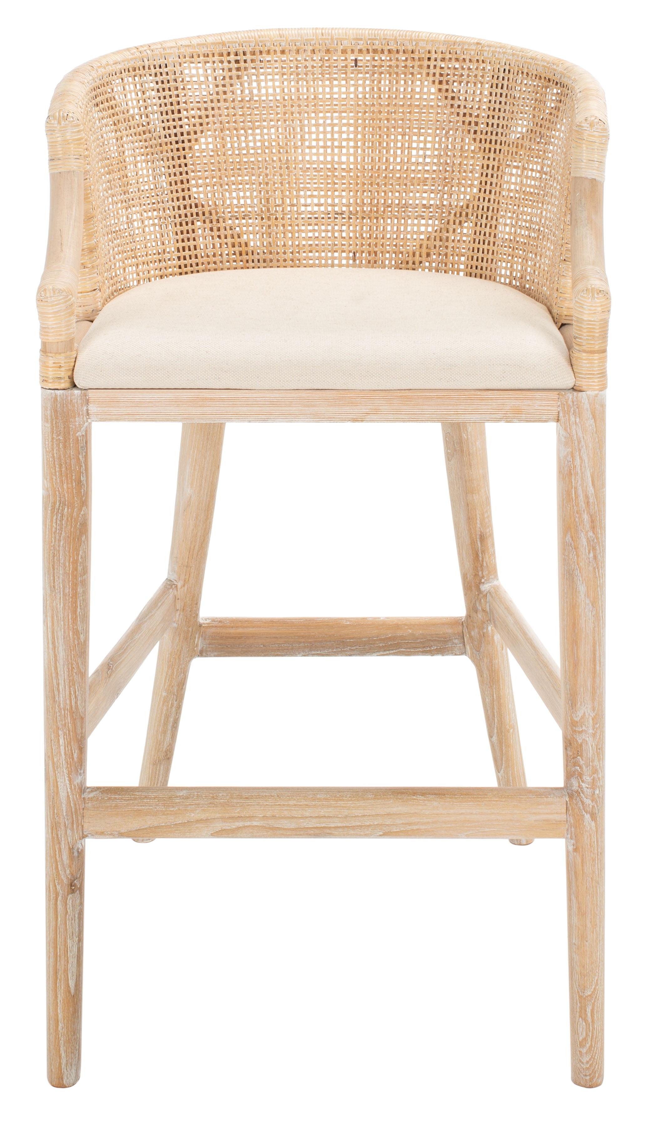 Brando Bar Stool - Natural/White - Safavieh
