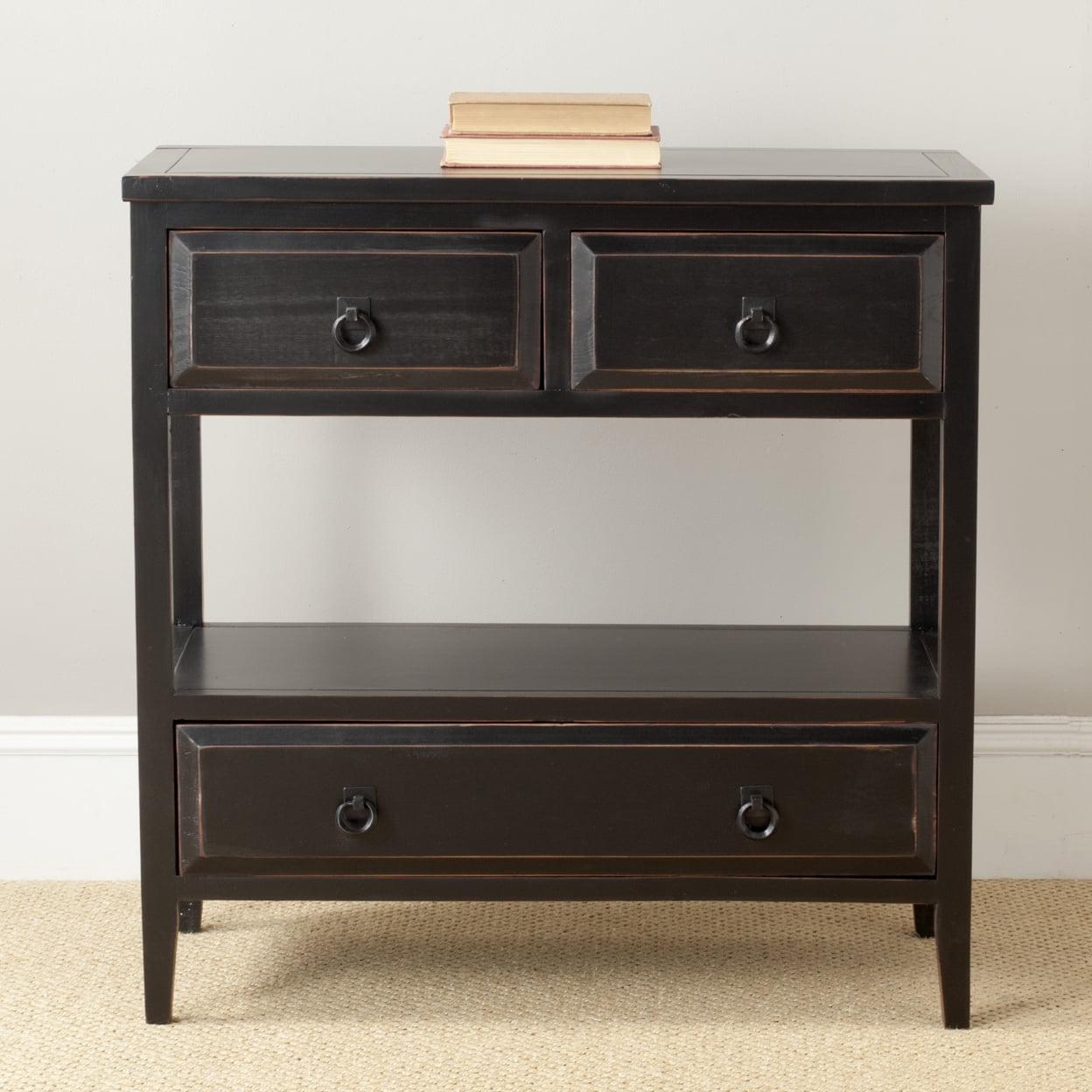 Branson Transitional 3-Drawer Black Sideboard - 32" Wide