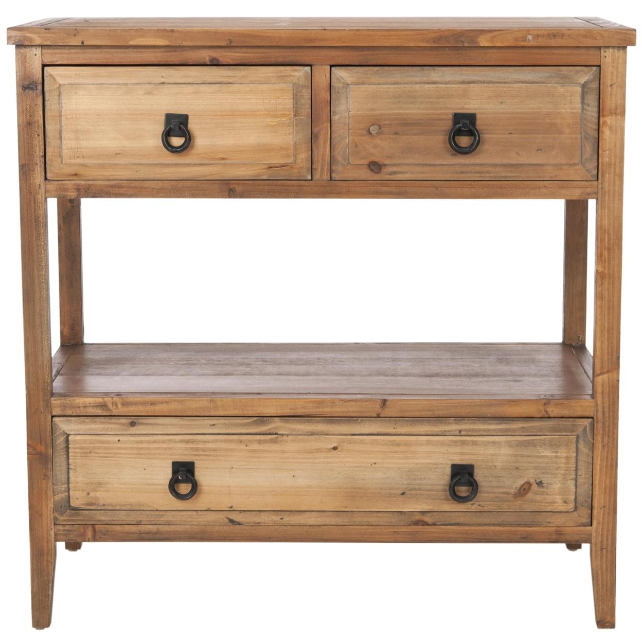 Branson Light Oak 3-Drawer Rustic Buffet Sideboard