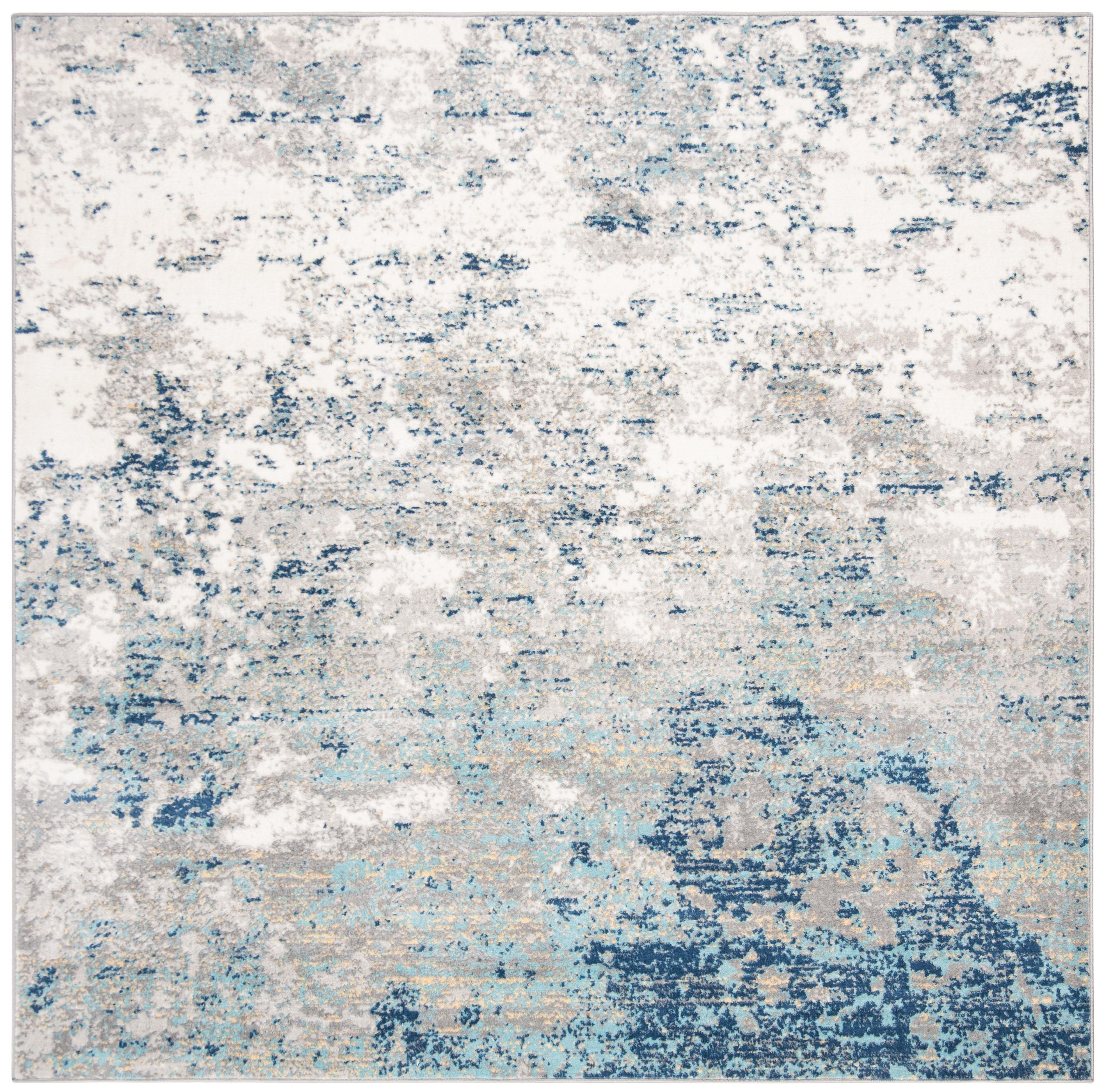 Brentwood BNT822 Power Loomed Area Rug - Light Grey/Blue - 3'x3' - Safavieh.