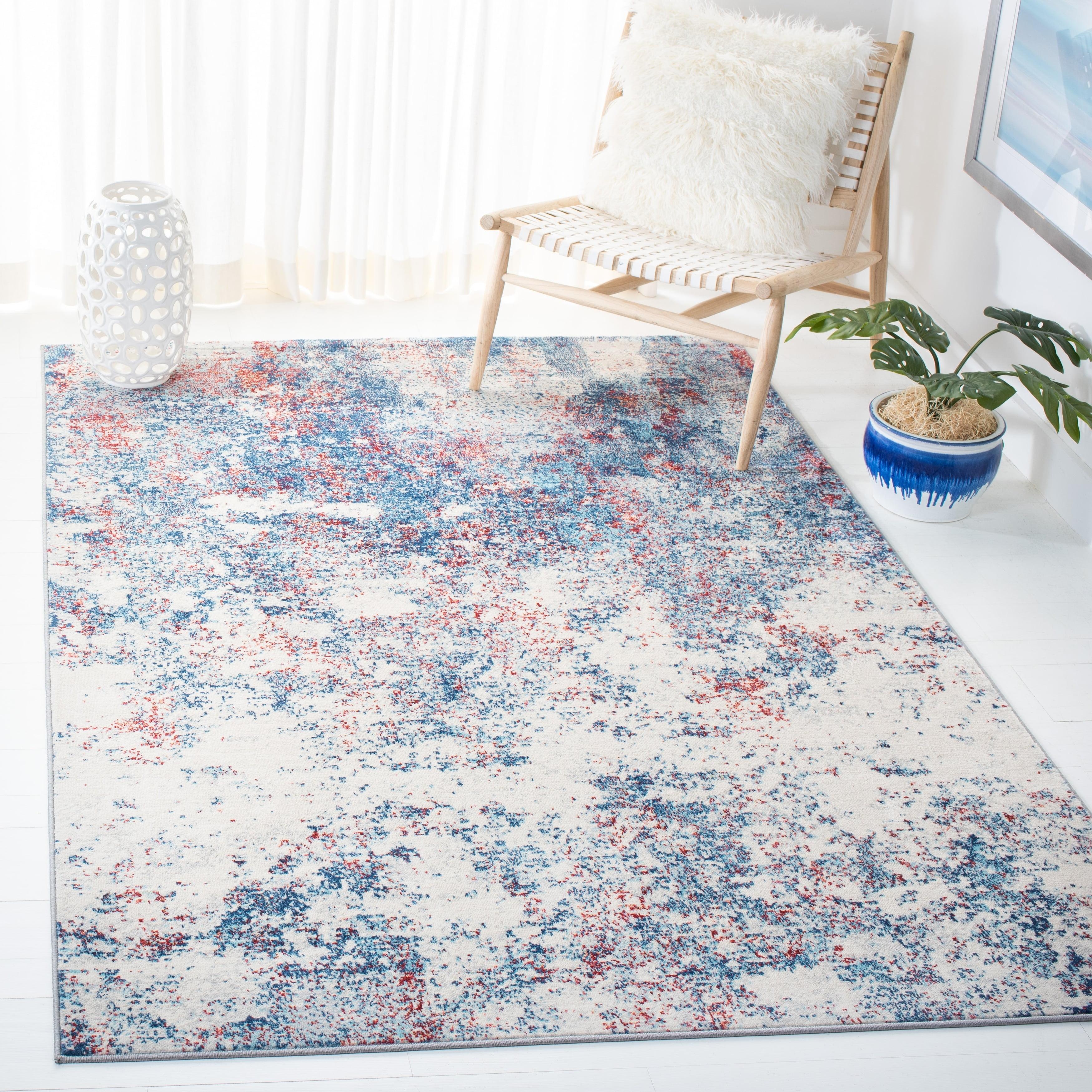 SAFAVIEH Brentwood Alaia Abstract Area Rug, 10' x 13', Navy/Red