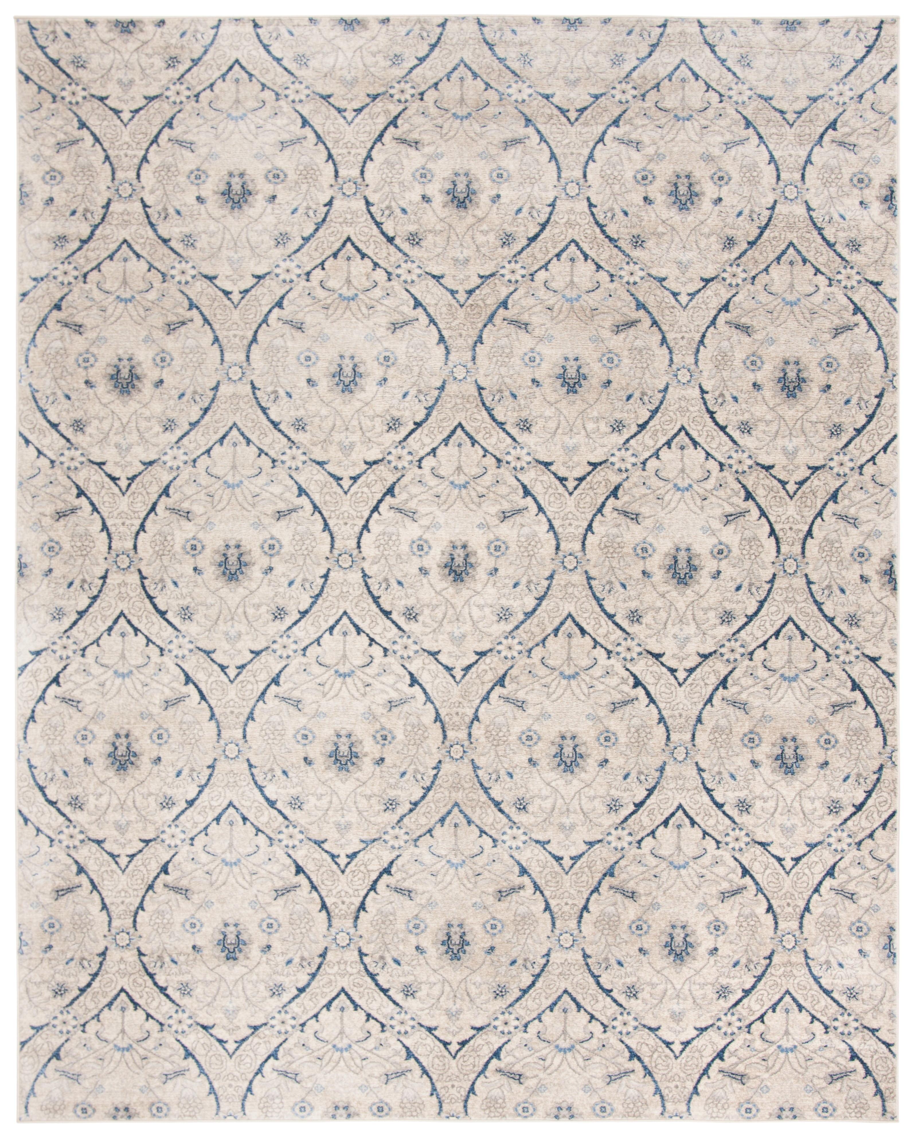 SAFAVIEH Brentwood Braelyn Damask Area Rug, Light Grey/Blue, 10' x 13'