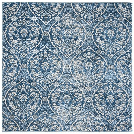 Brentwood BNT860 Power Loomed Area Rug - Navy/Light Grey - 5'x5' - Safavieh.