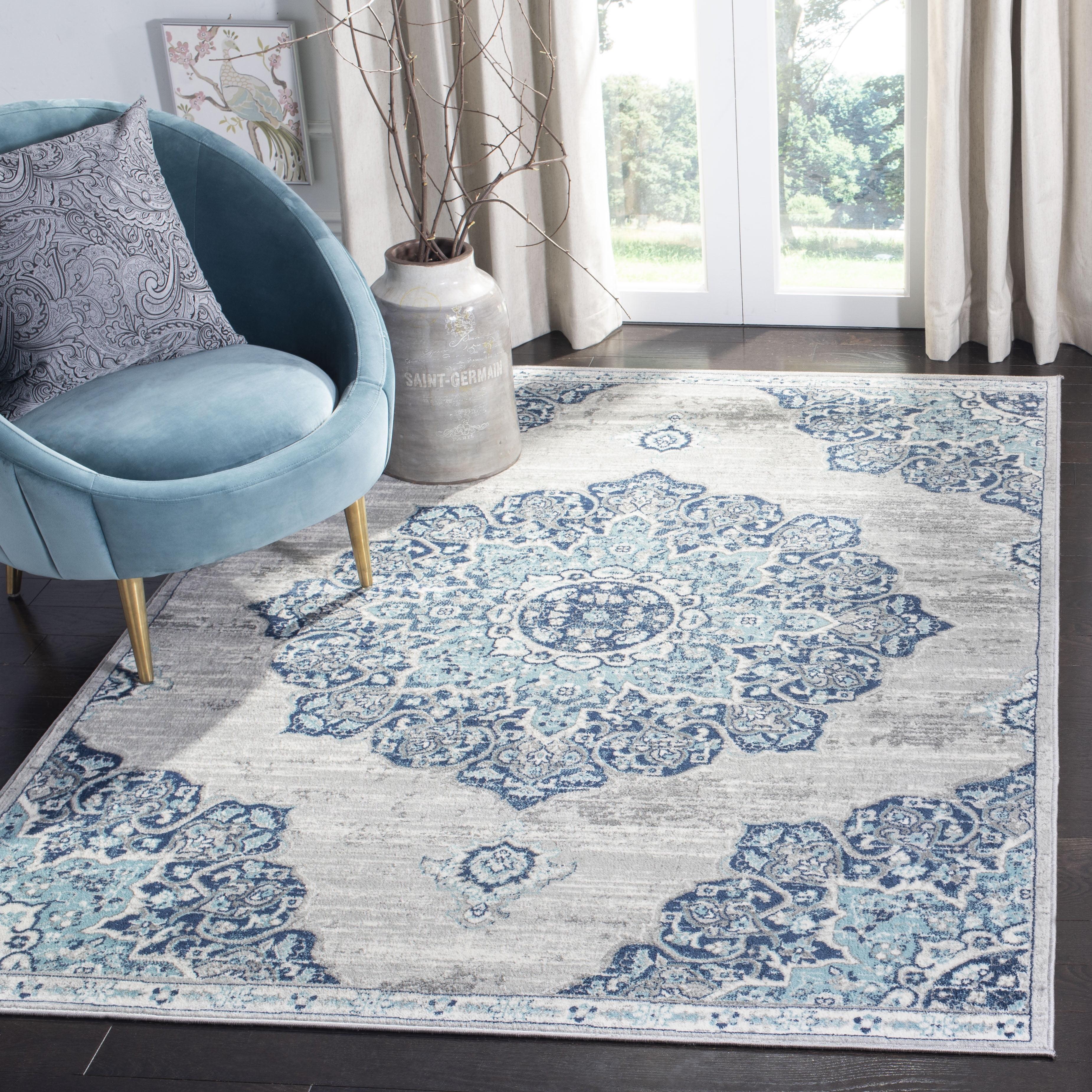 Elysian Gray 54" Hand-Knotted Round Synthetic Area Rug