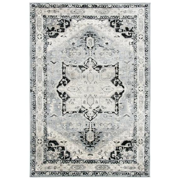 Brentwood BNT852 Power Loomed Indoor Accent Rug - Silver/Black - 3'x5' - Safavieh