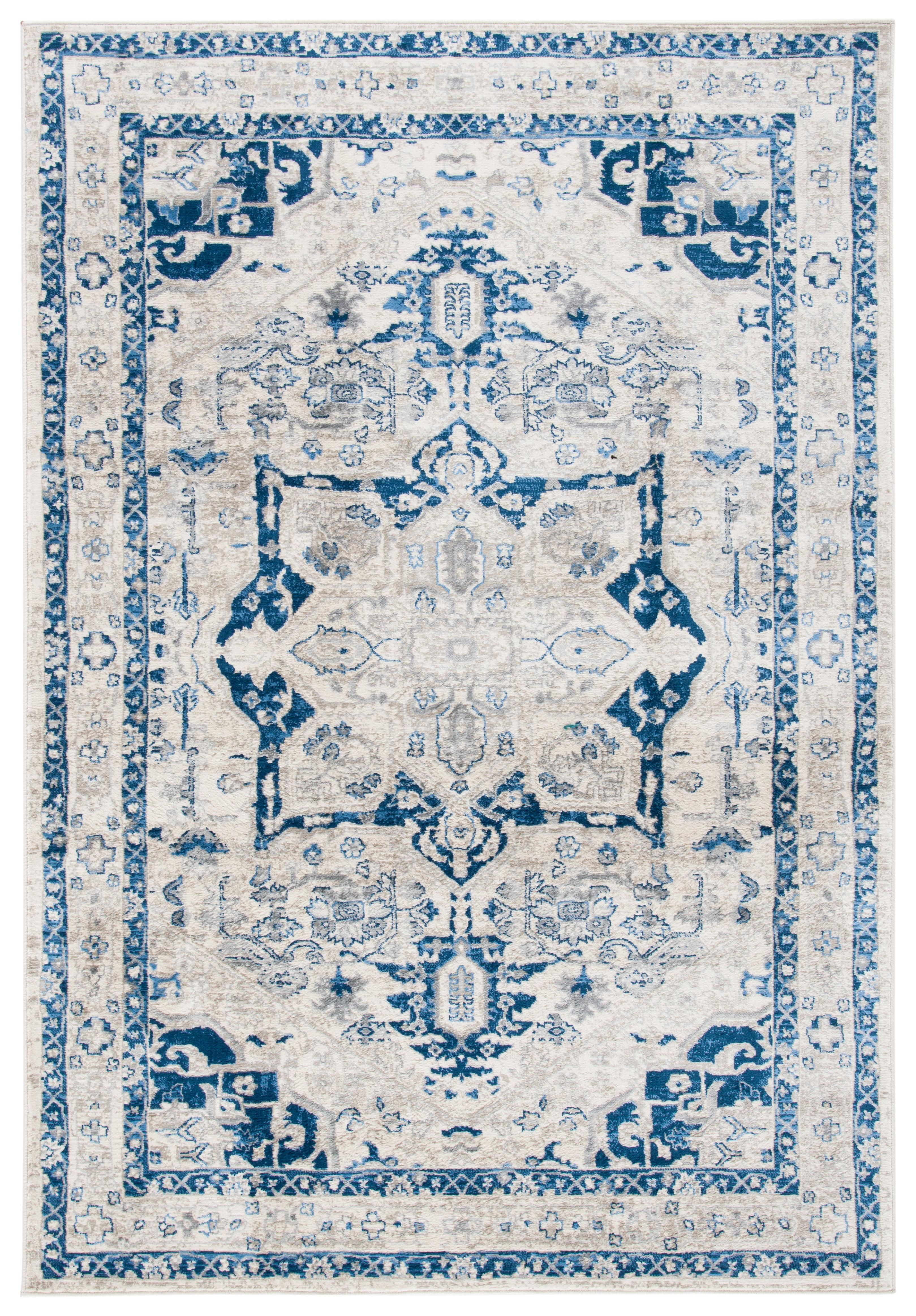 Brentwood BNT852 Power Loomed Indoor Area Rug - Beige/Blue - 5'3"x7'6" - Safavieh