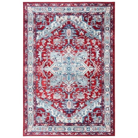 Brentwood BNT852 Power Loomed Indoor Area Rug - Red/Ivory - 5'3"x7'6" - Safavieh