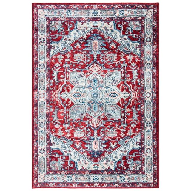 Brentwood BNT852 Power Loomed Indoor Area Rug - Red/Ivory - 5'3"x7'6" - Safavieh