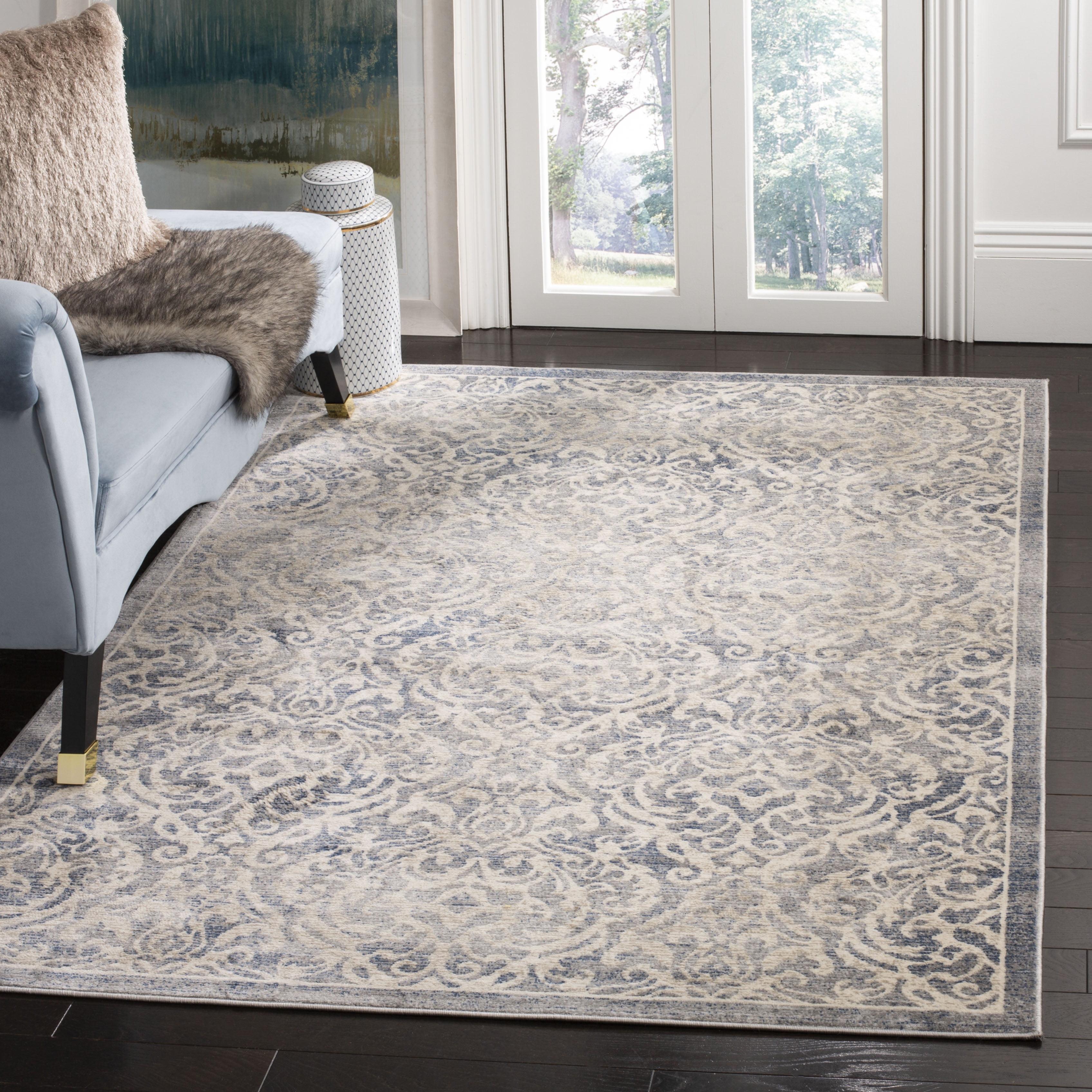 SAFAVIEH Brentwood Dilara Damask Area Rug, 10' x 13', Light Grey/Blue