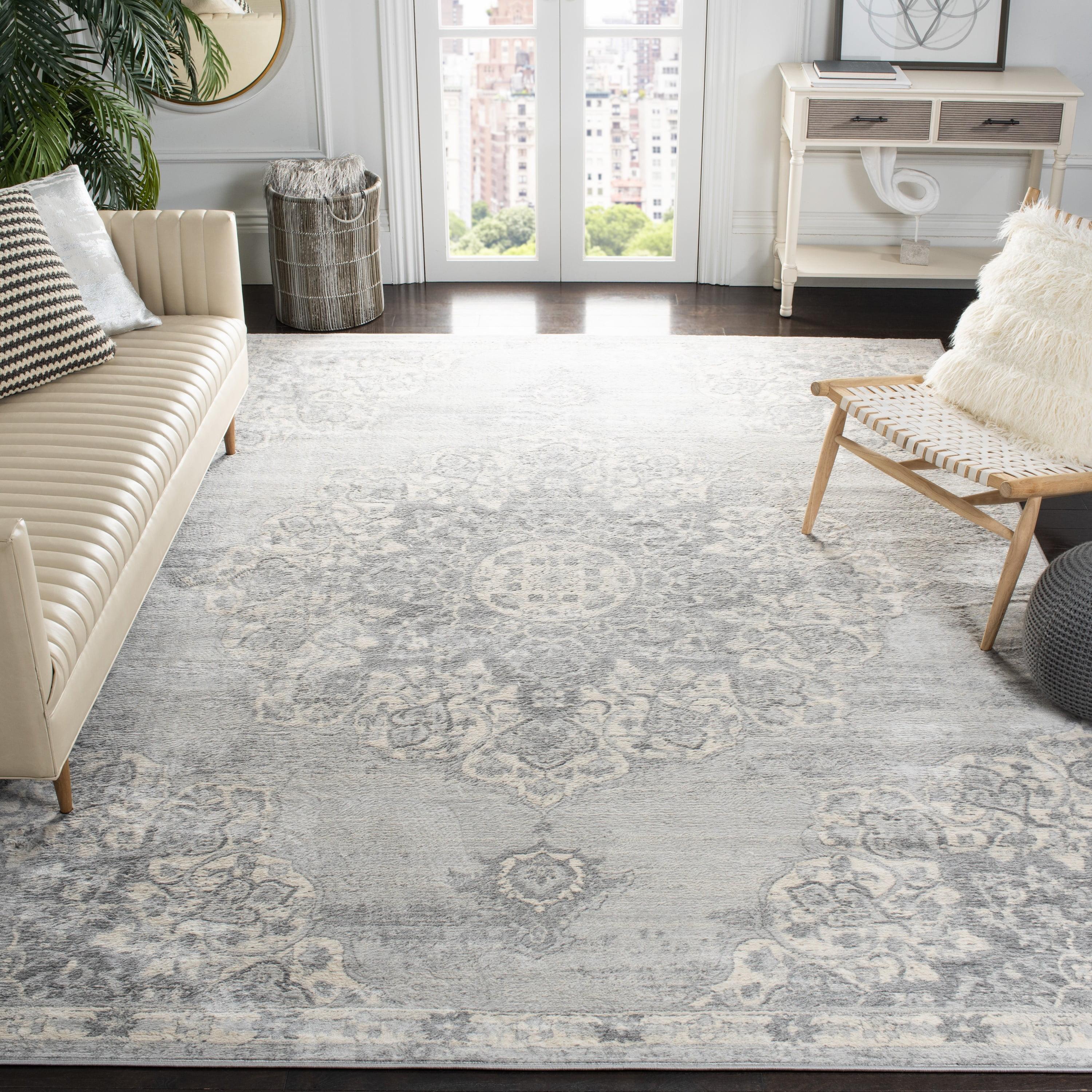 SAFAVIEH Brentwood Dimitri Floral Bordered Area Rug, 12' x 18', Grey/Ivory