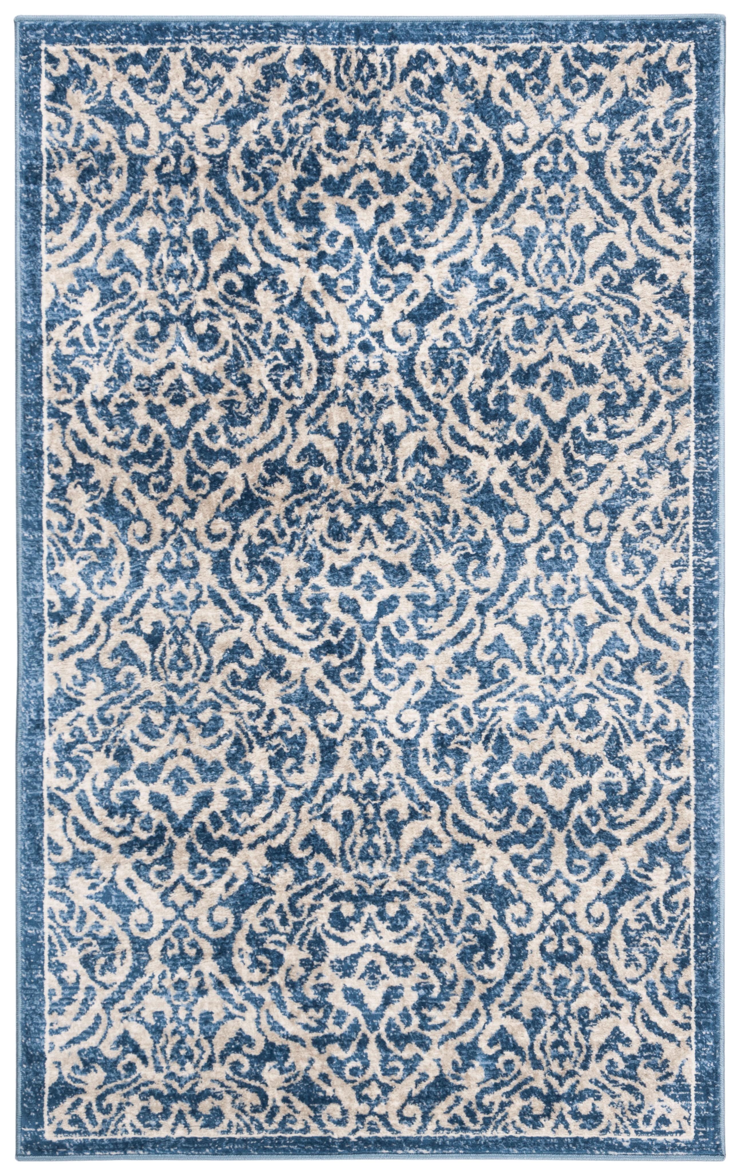 Brentwood BNT810 Power Loomed Indoor Accent Rug - Navy/Creme - 3'x5' - Safavieh