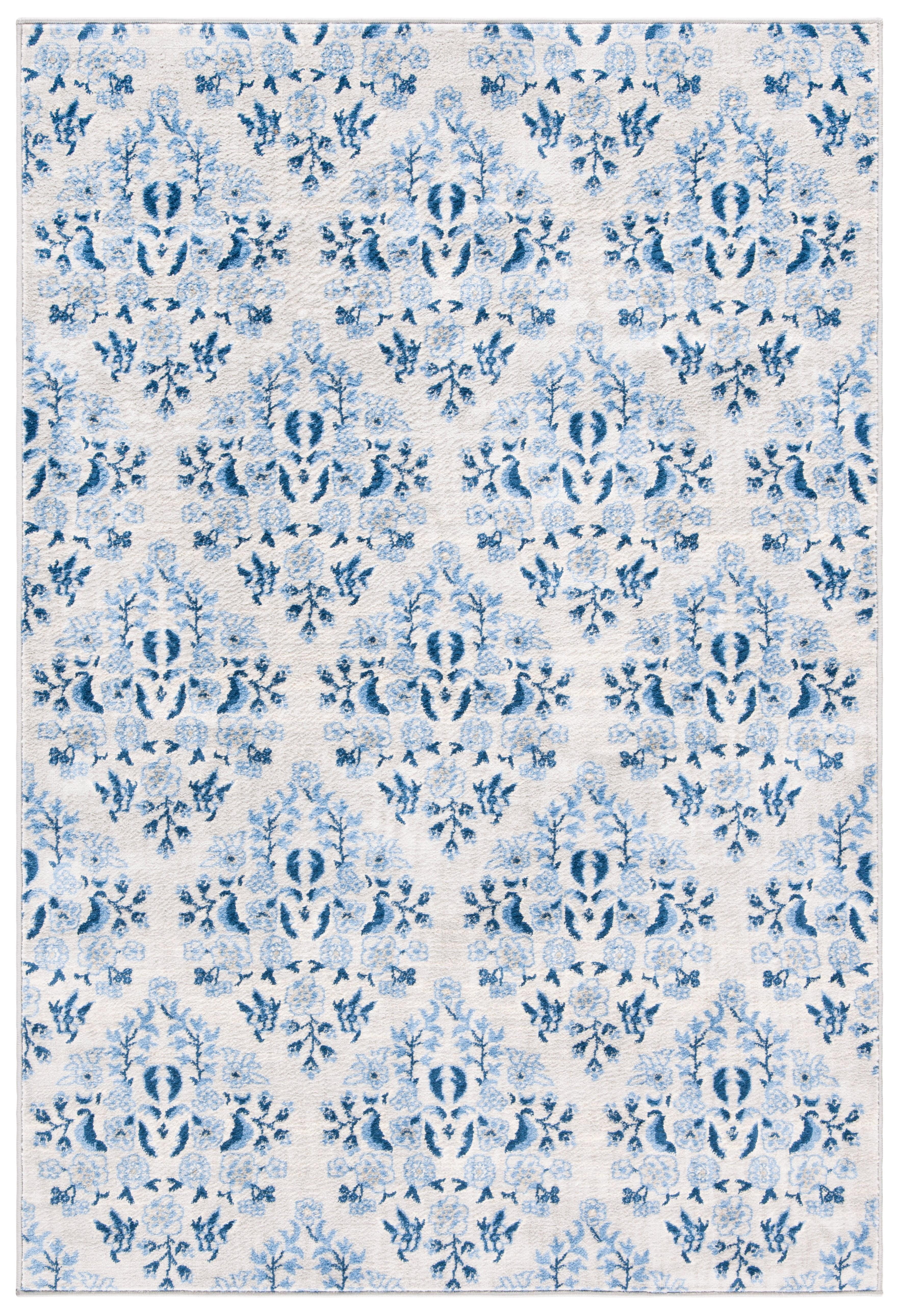 Brentwood BNT856 Power Loomed Area Rug - Cream/Blue - 4'x6' - Safavieh.