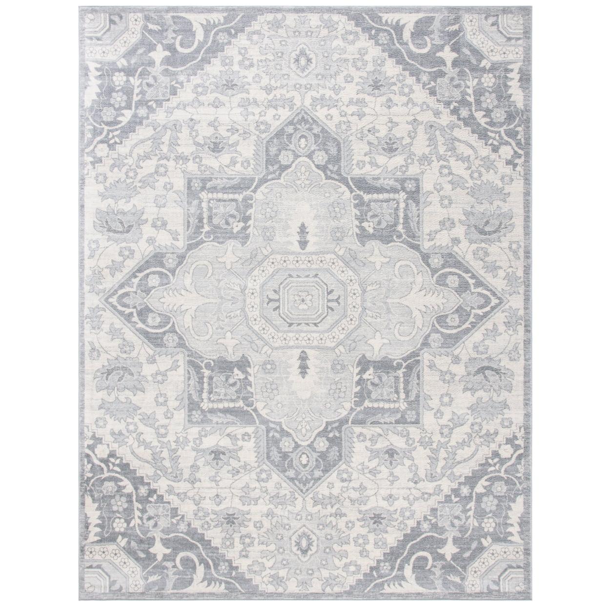 Elegant Brentwood 8' x 10' Gray and Cream Hand-Knotted Area Rug